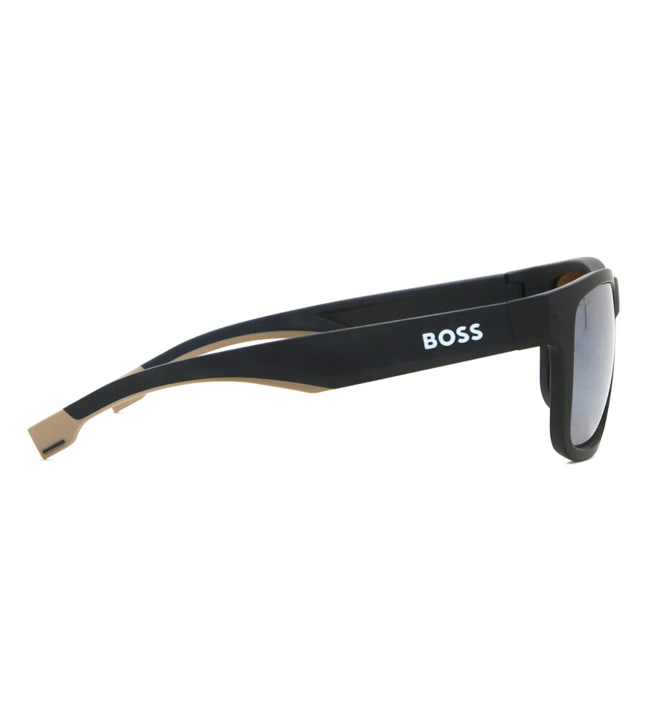 Hugo Boss Men's Dark Grey Mirror Polarized Square Sunglasses