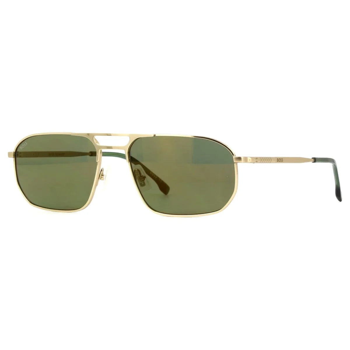 BOSS Grey Acetate Square Sunglasses With Gold-Tone Metal Frames BOSS - Layered cream-acetate sunglasses with rose-gold-tone  main image 3