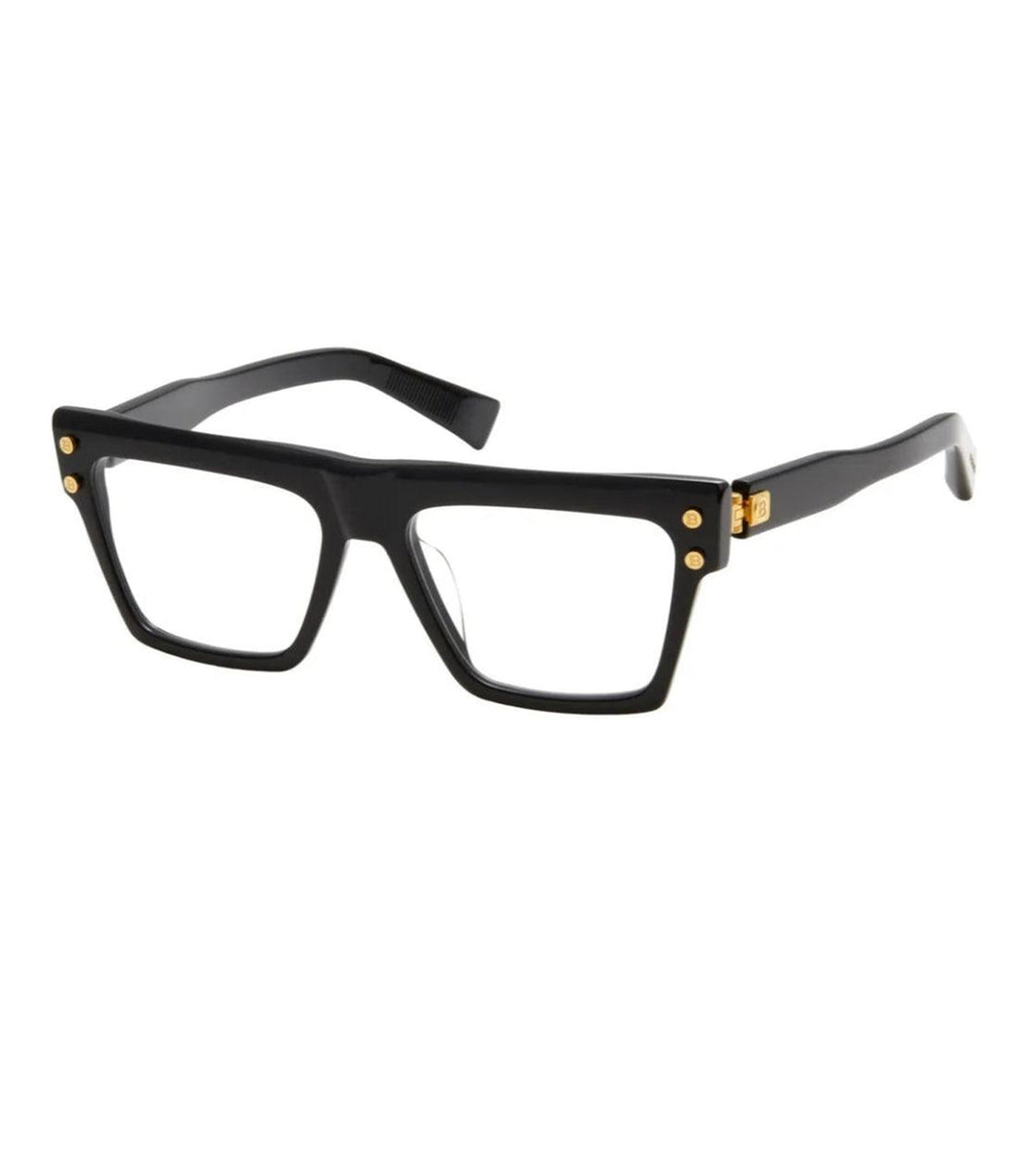 Balmain Men's Black & Gold Square Optical Frame