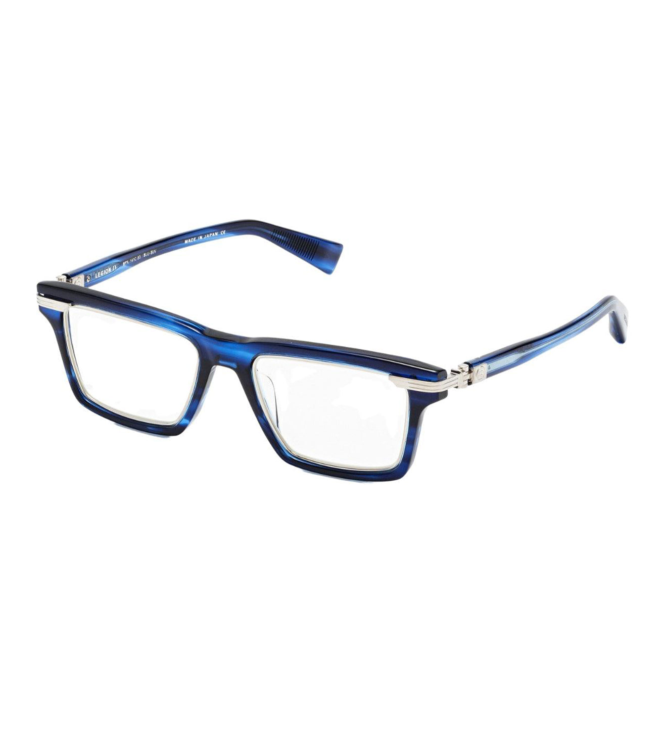 Balmain Unisex Blue Swirl Square Optical Frame