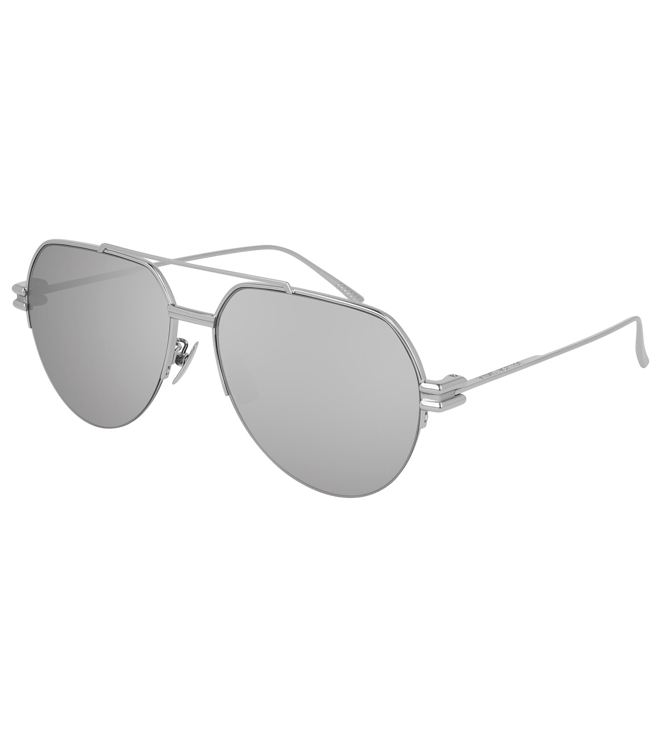 Bottega Veneta Women's Silver Aviator Sunglasses