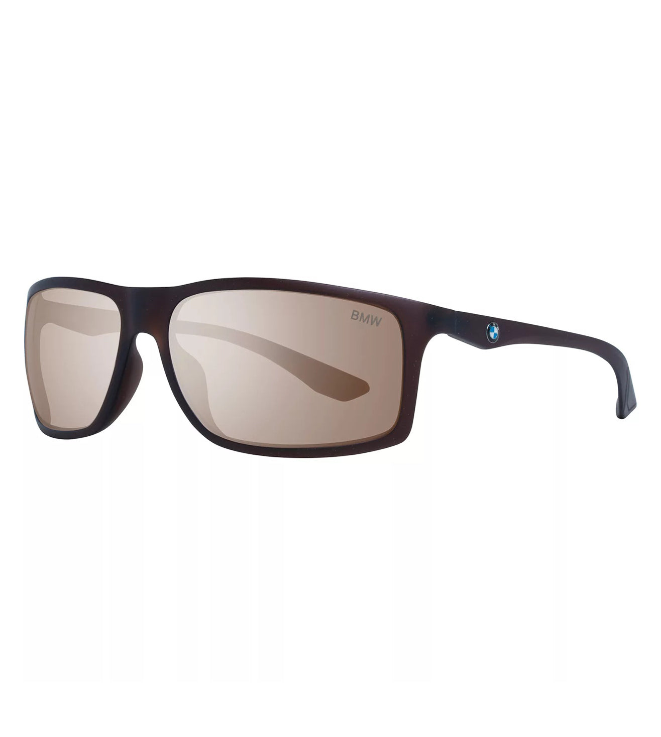 BMW Men's Brown Rectangular Sunglasses