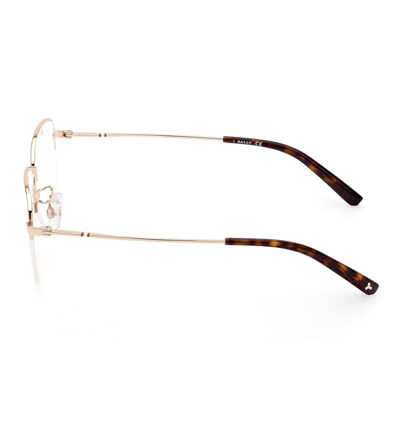 Bally Men's Pale Gold Square Optical Frame