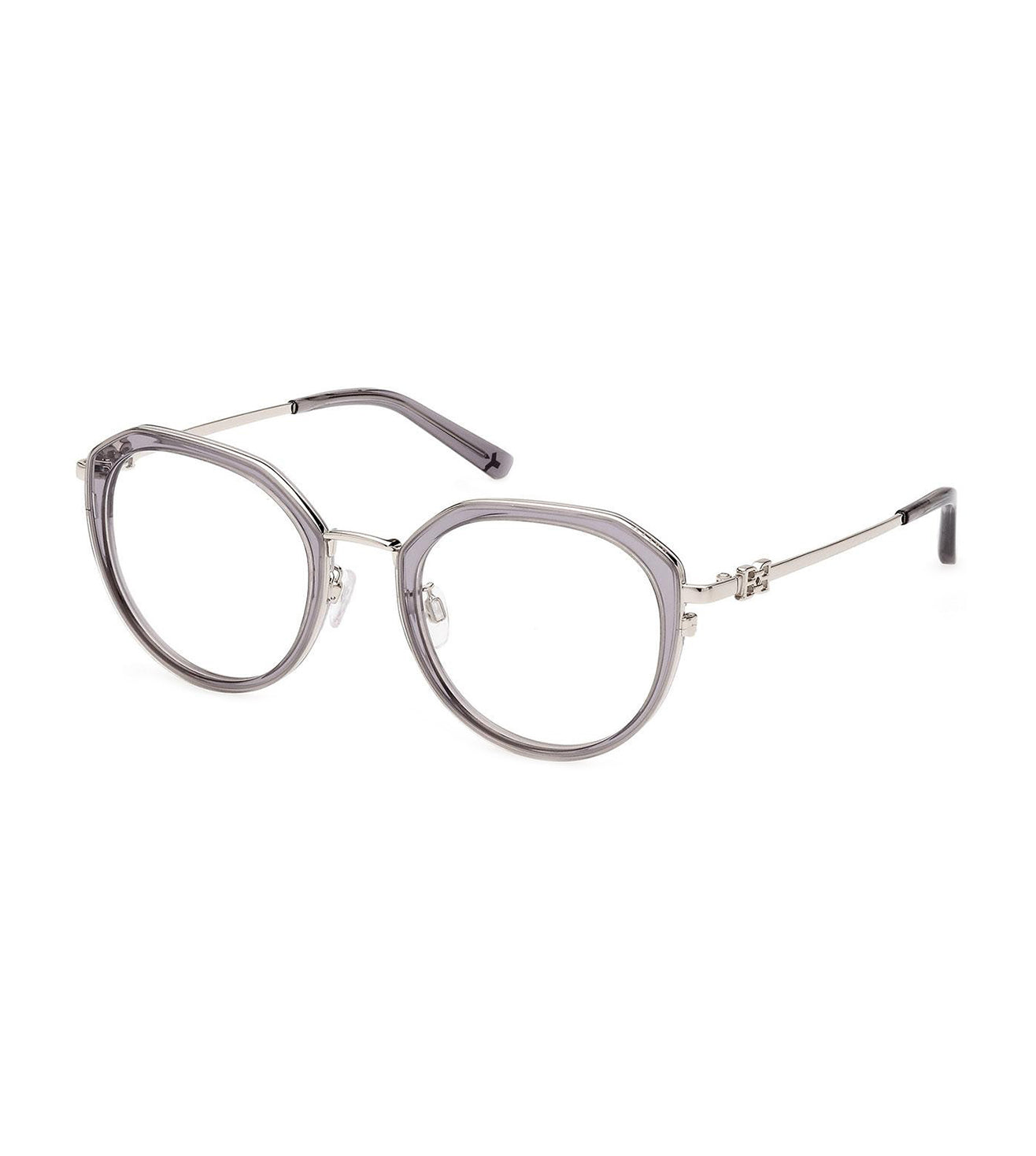 Bally Women's Shiny Palladium Round Optical Frame