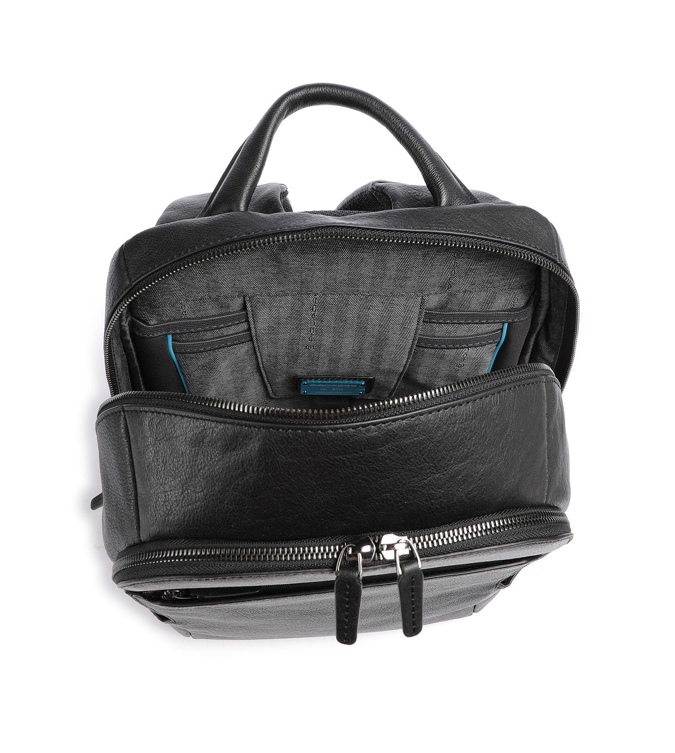 Piquadro Black Square Men's Black Laptop Backpack