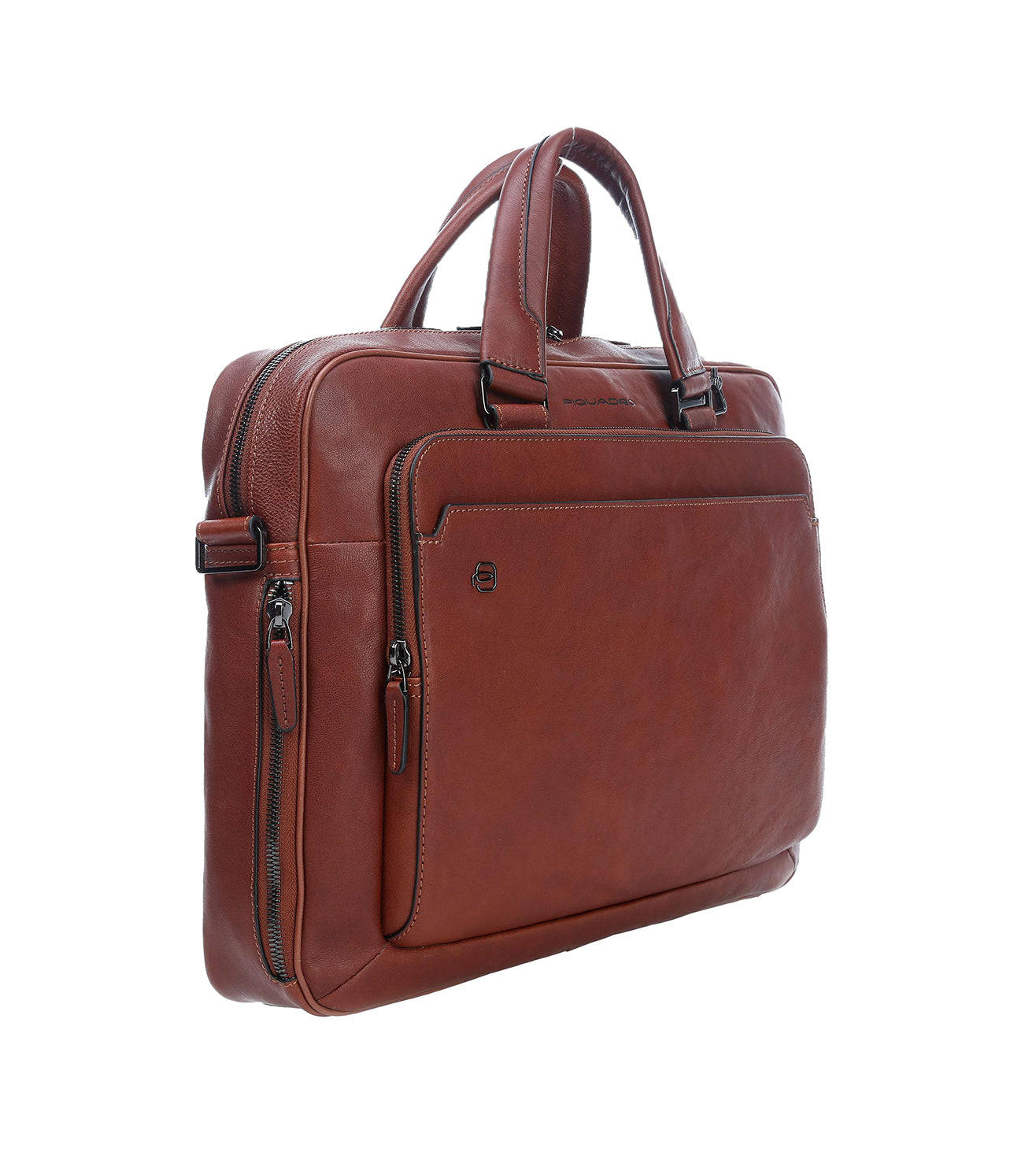 Piquadro Black Square Men's Tobacco Laptop Briefcase