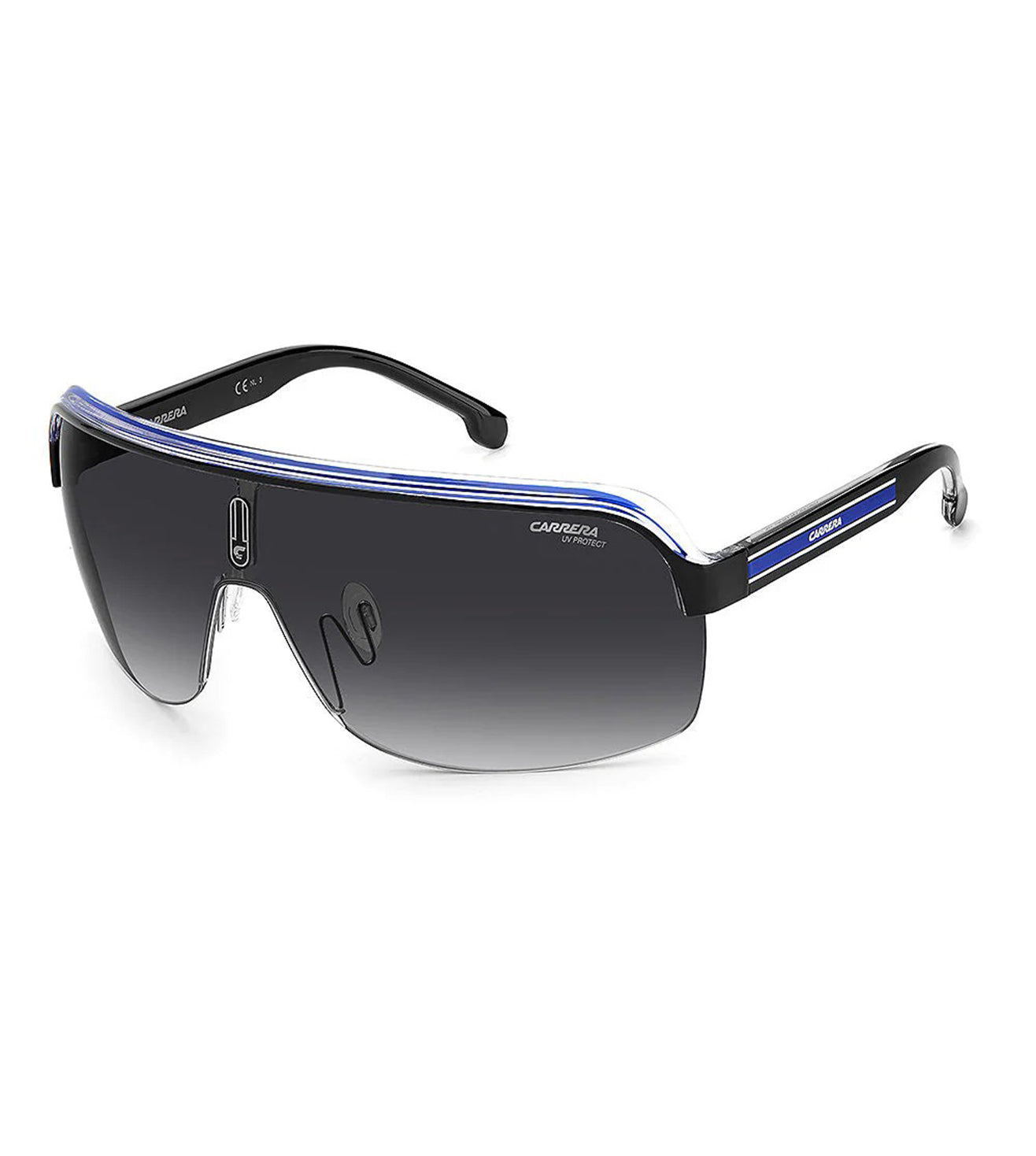 Carrera Top Car Men's Dark Grey Gradient Wraparound Sunglass
