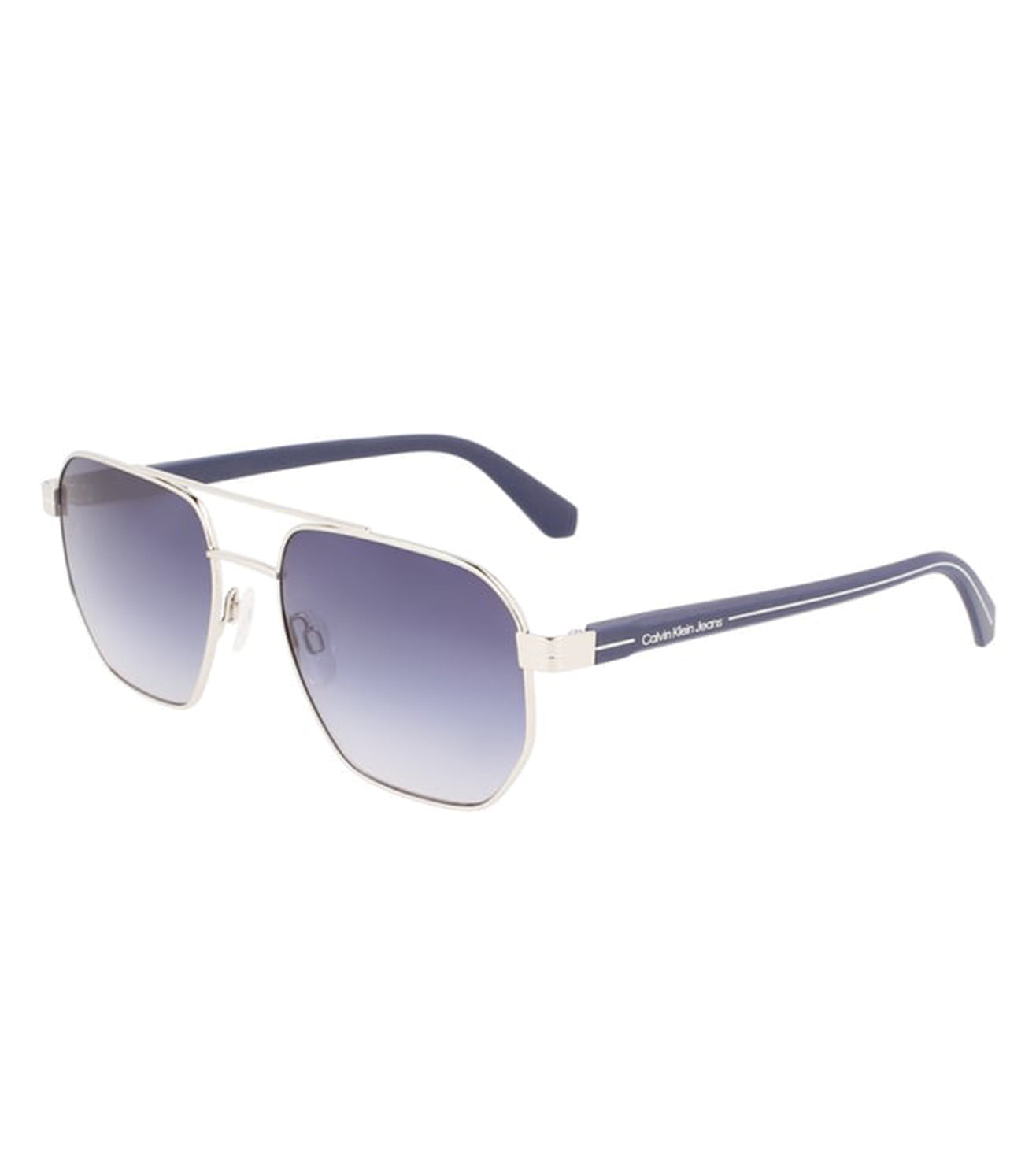 Calvin Klein Aviator Sunglasses with Blue End Accent Calvin Klein CK19532S 410 Turbo Aviator Sunglasses Navy Blue  main image 3