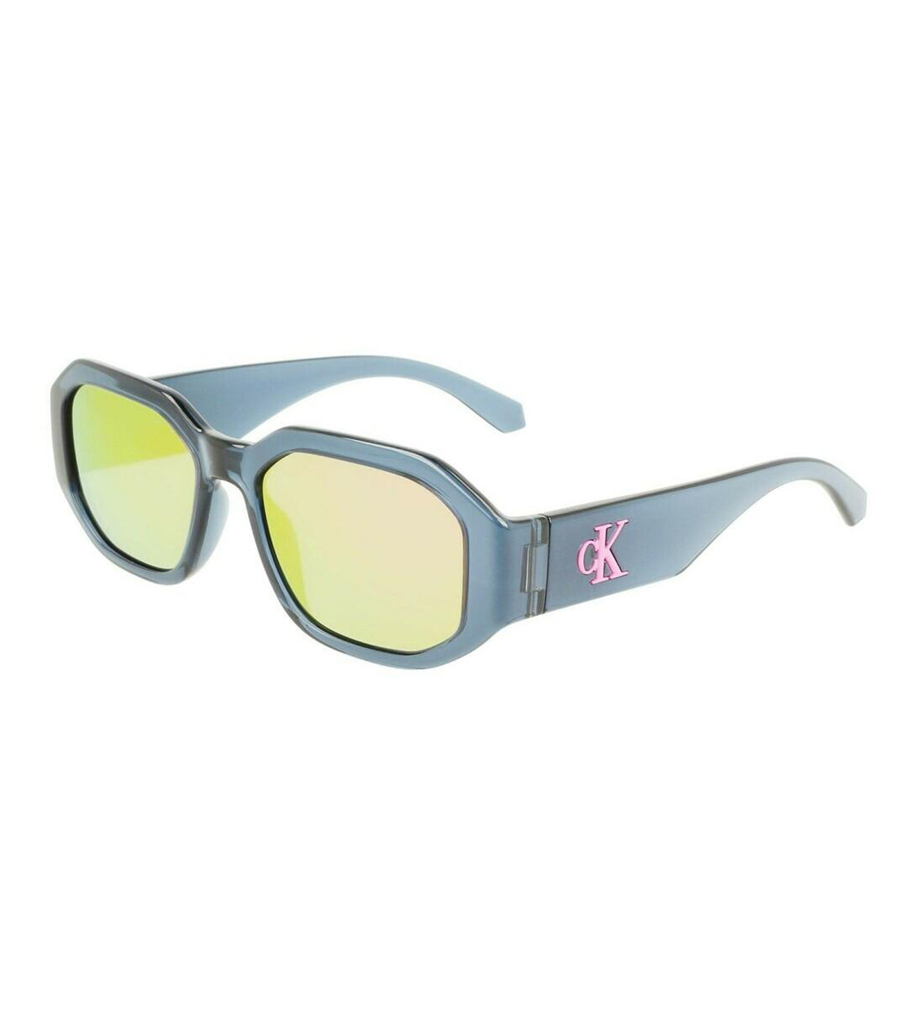 Calvin Klein Unisex Solid Pink-mirrored Rectangular Sunglasses