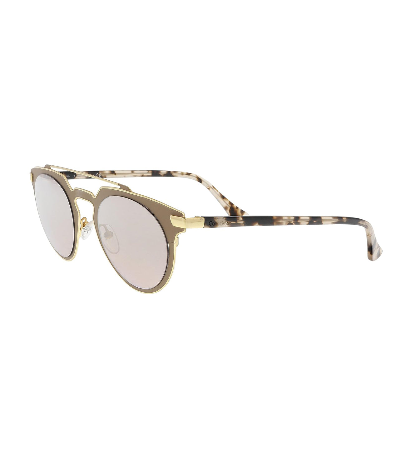 Calvin Klein Women's Gold Oval Sunglasses