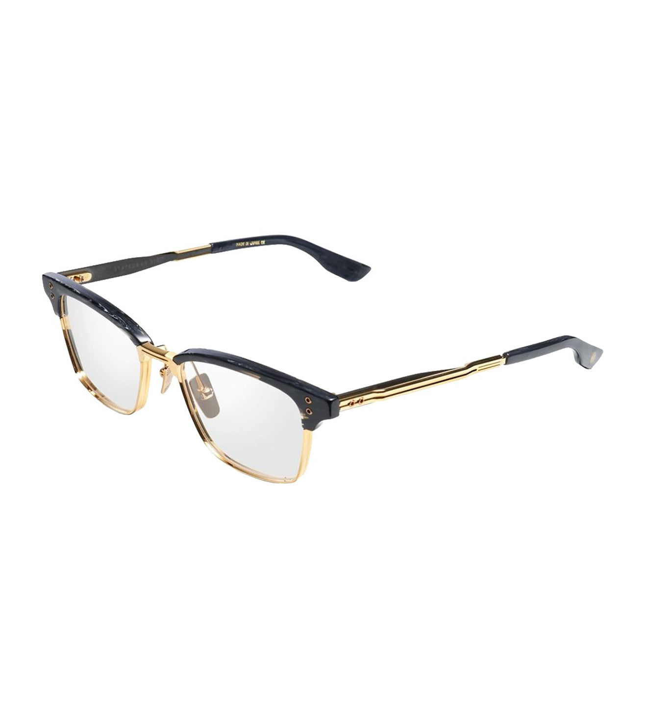 Dita Statesman Six Unisex Grey & Gold Rectangular Optical Frame