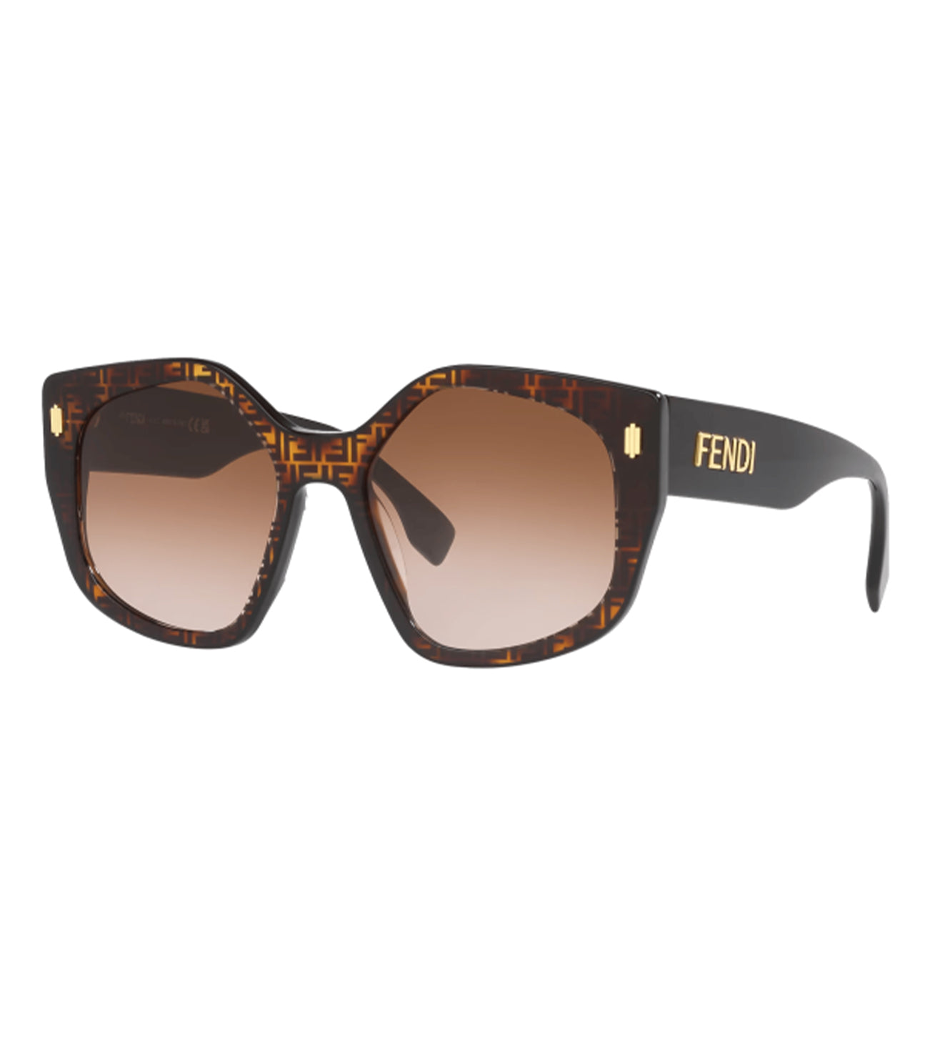 Fendi Women's Brown Gradient Geometric Sunglasses