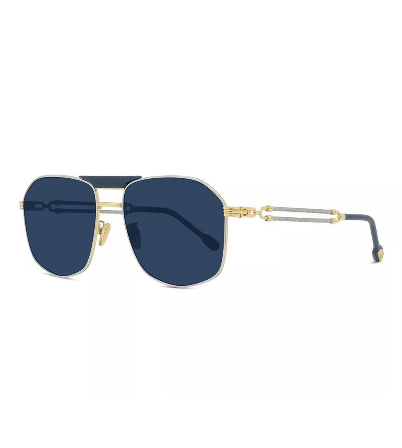 Fred Men's Dark Blue Aviator Sunglasses