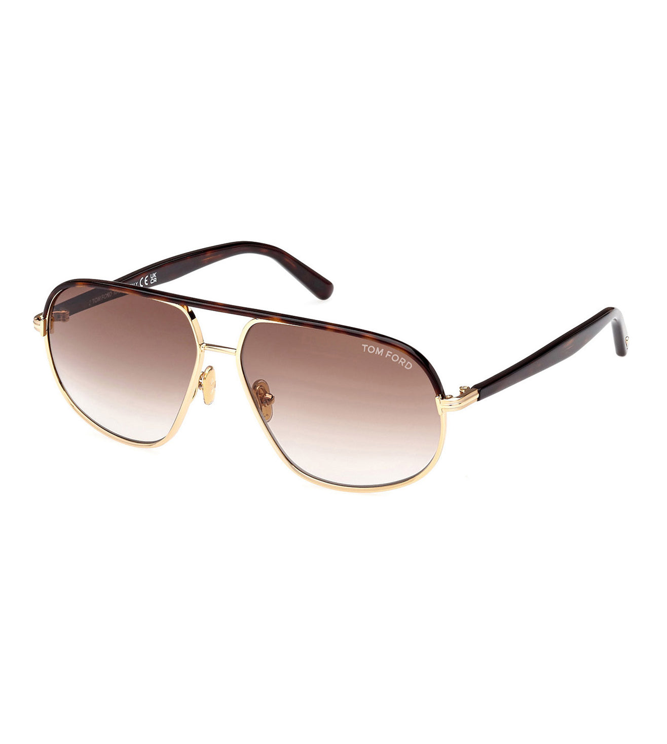 Tom Ford Men's Gradient Brown Aviator Sunglasses