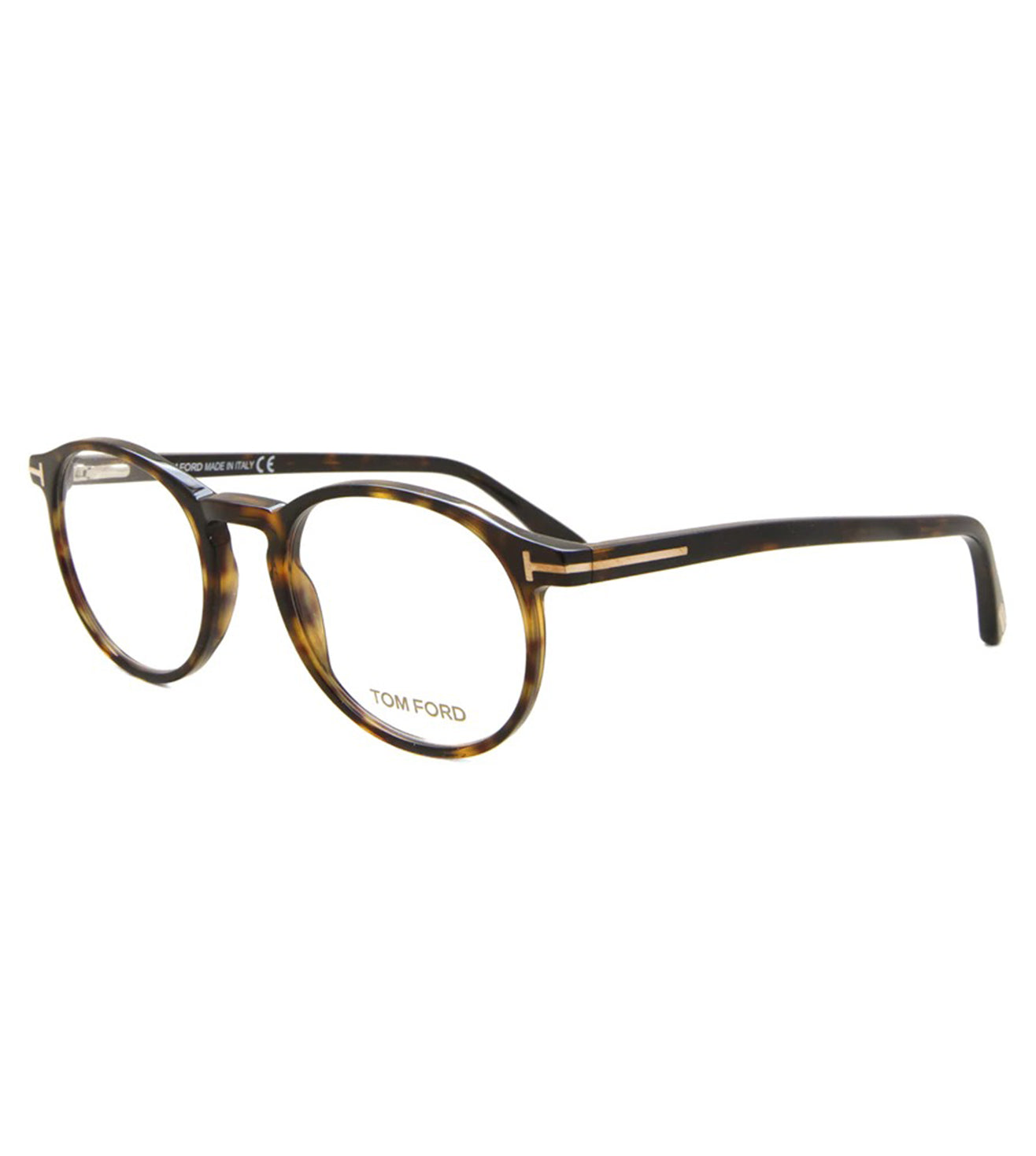 Tom Ford Men's Dark Tortoise Round Optical Frame