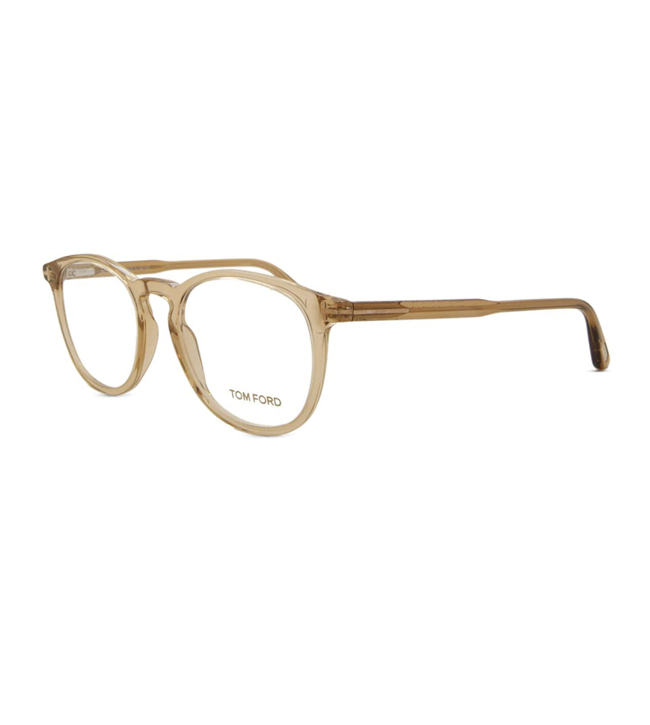 Tom Ford Unisex Transparent Light Brown Round Optical Frame