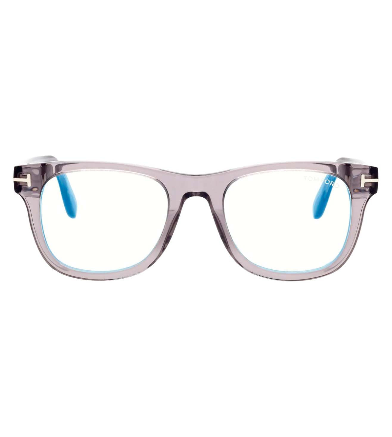 Tom Ford Men s Grey Crystal Square Optical Frame