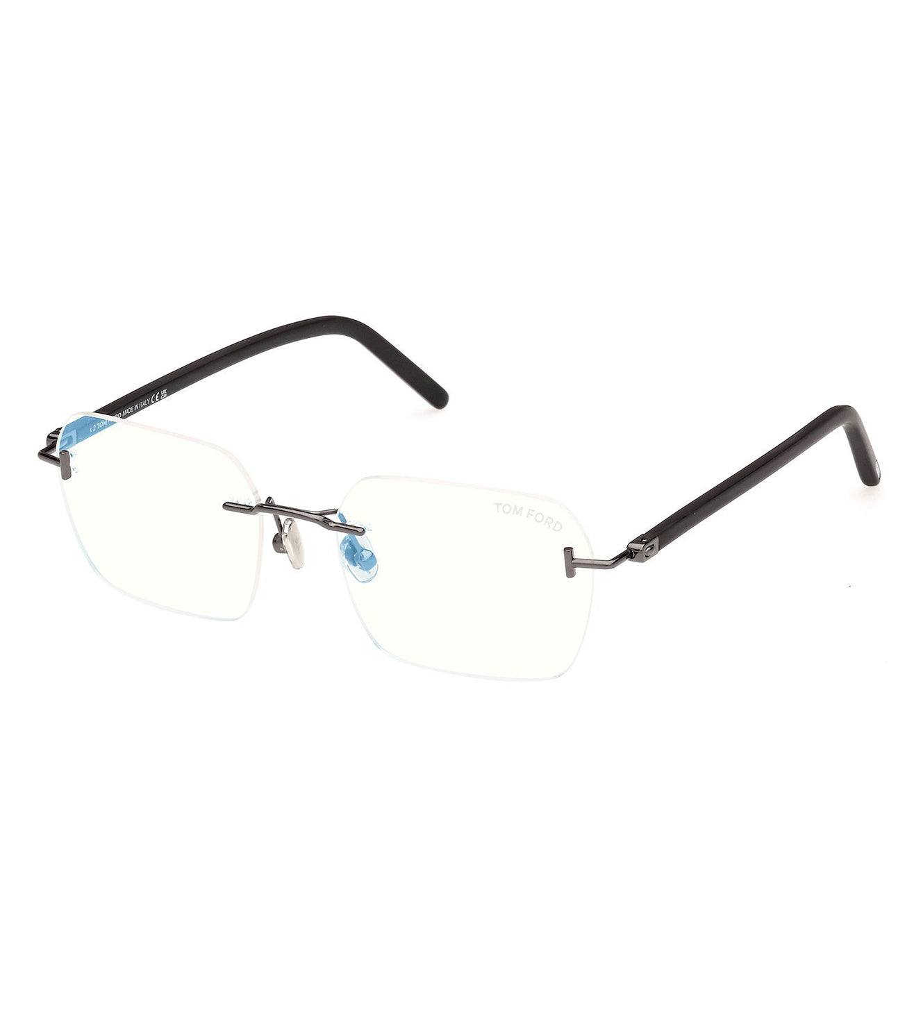 Tom Ford Men's Blue Rectangle Optical Frame