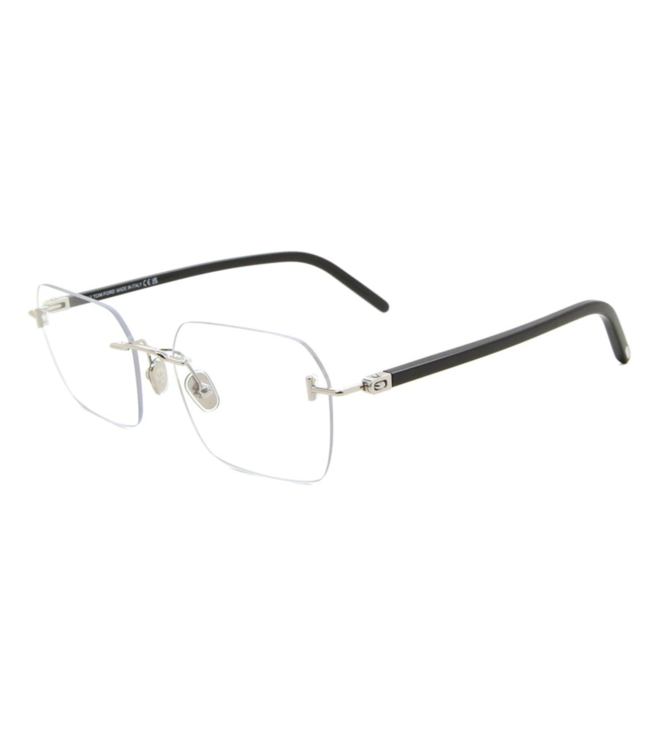 Tom Ford Men's Silver Rectangular Optical Frame