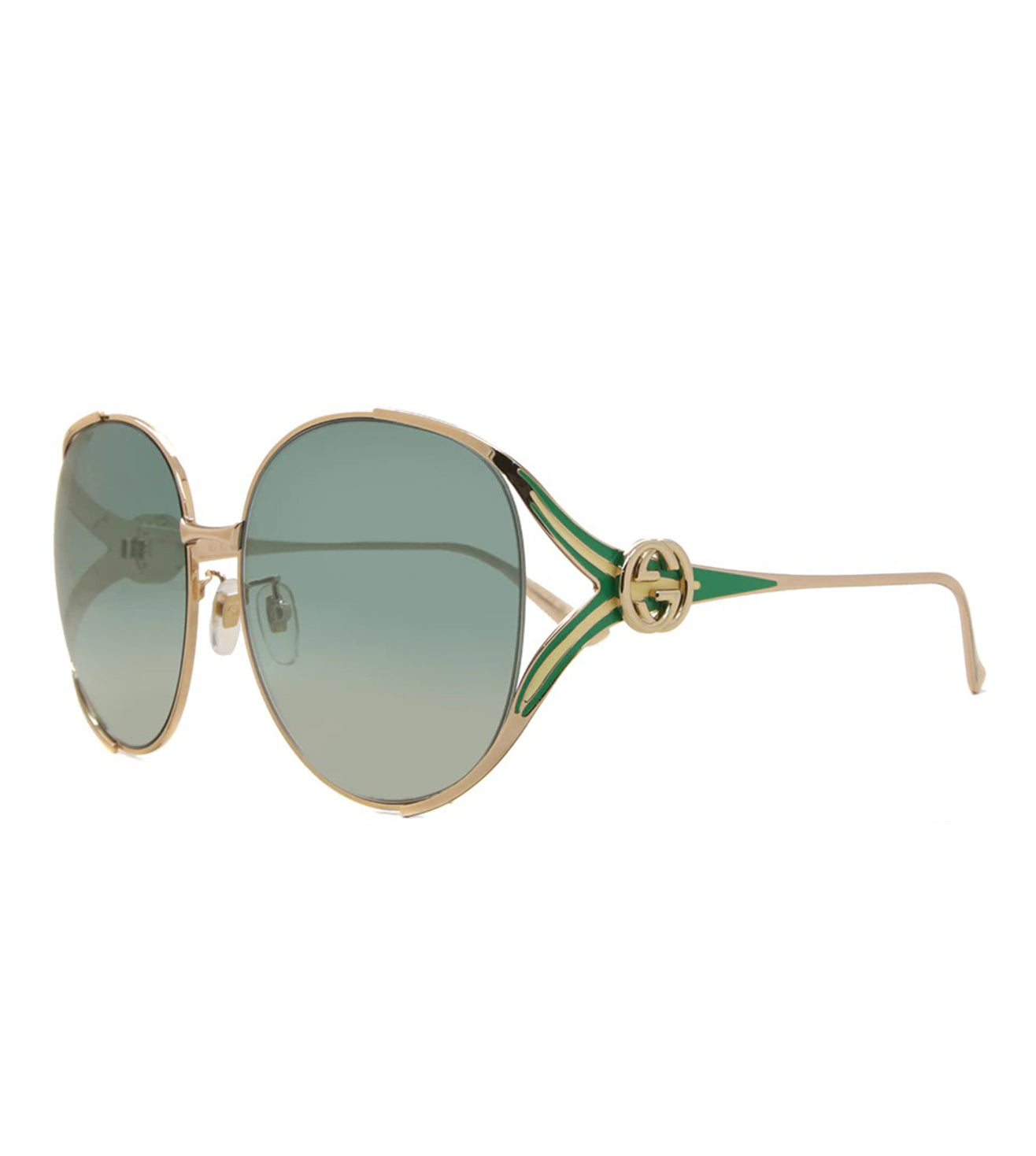 Gucci Women's Gradient Green Oversized Sunglasses