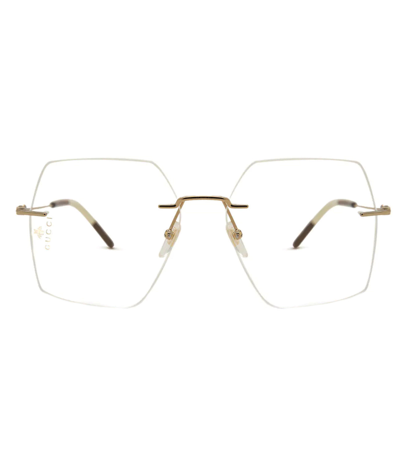 Gucci Women's Gold Oversized Rimless Optical Frame