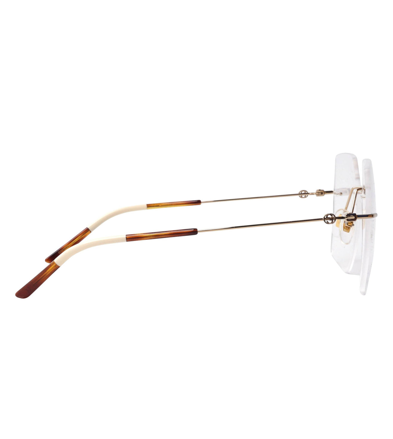 Gucci Women's Gold Oversized Rimless Optical Frame
