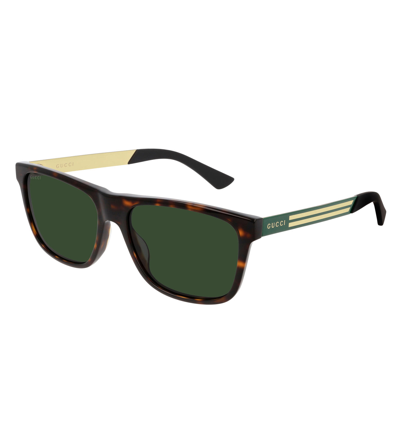 Gucci Men's Green Rectangular Sunglasses