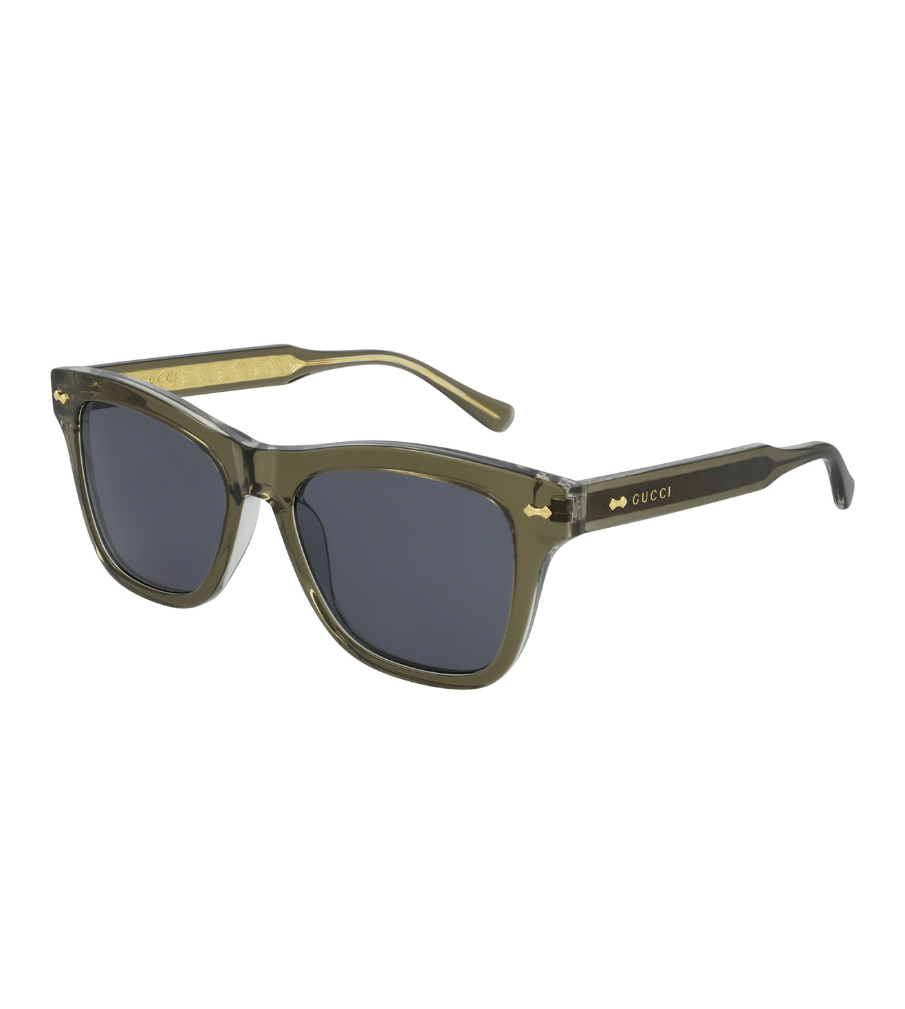 Gucci Men's Blue Rectangular Sunglasses