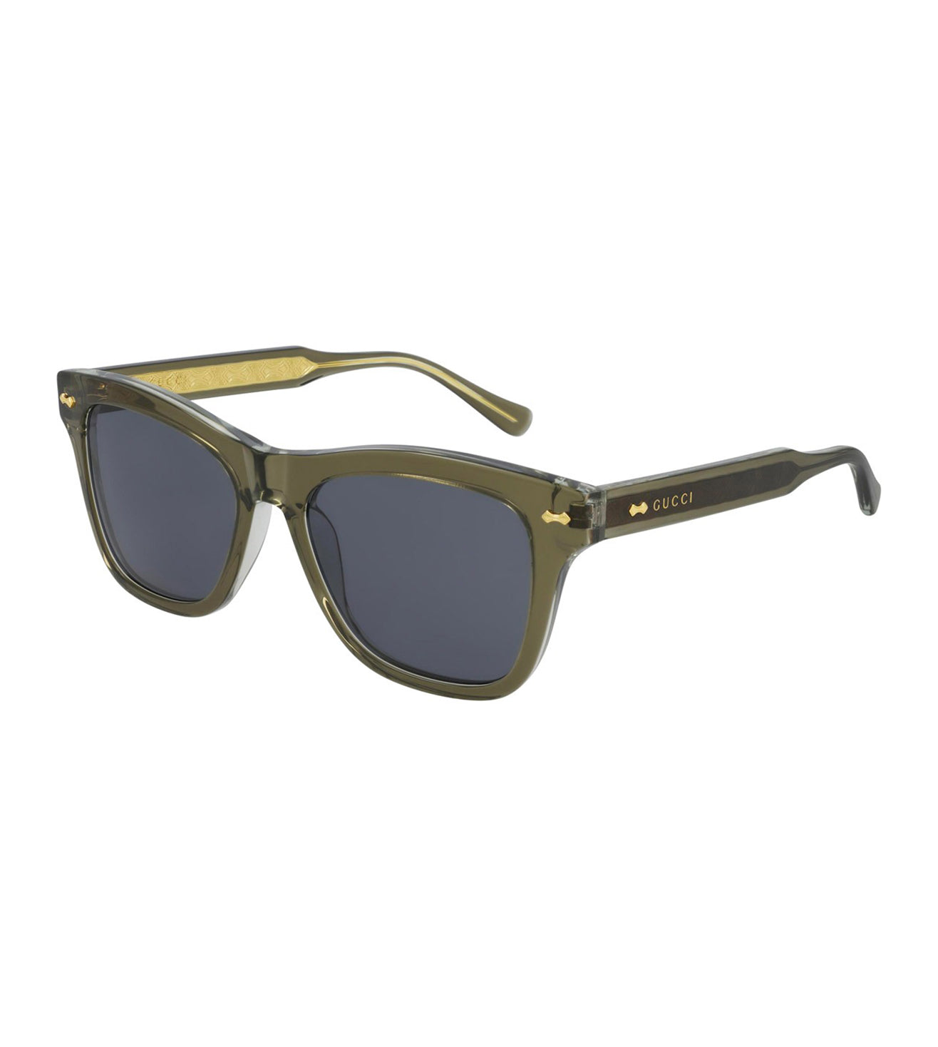 Gucci Men's Blue Square Rectangular Sunglasses