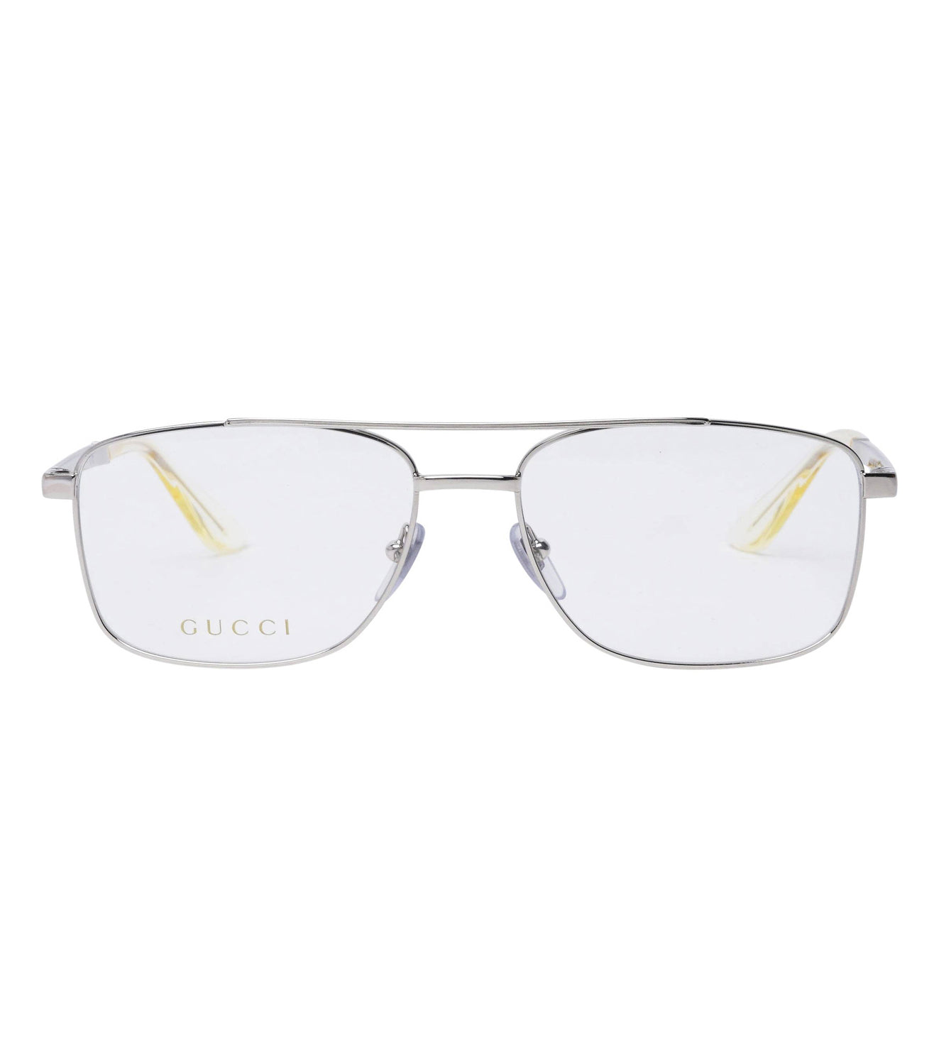 Gucci Men's Silver Aviator Optical Frame