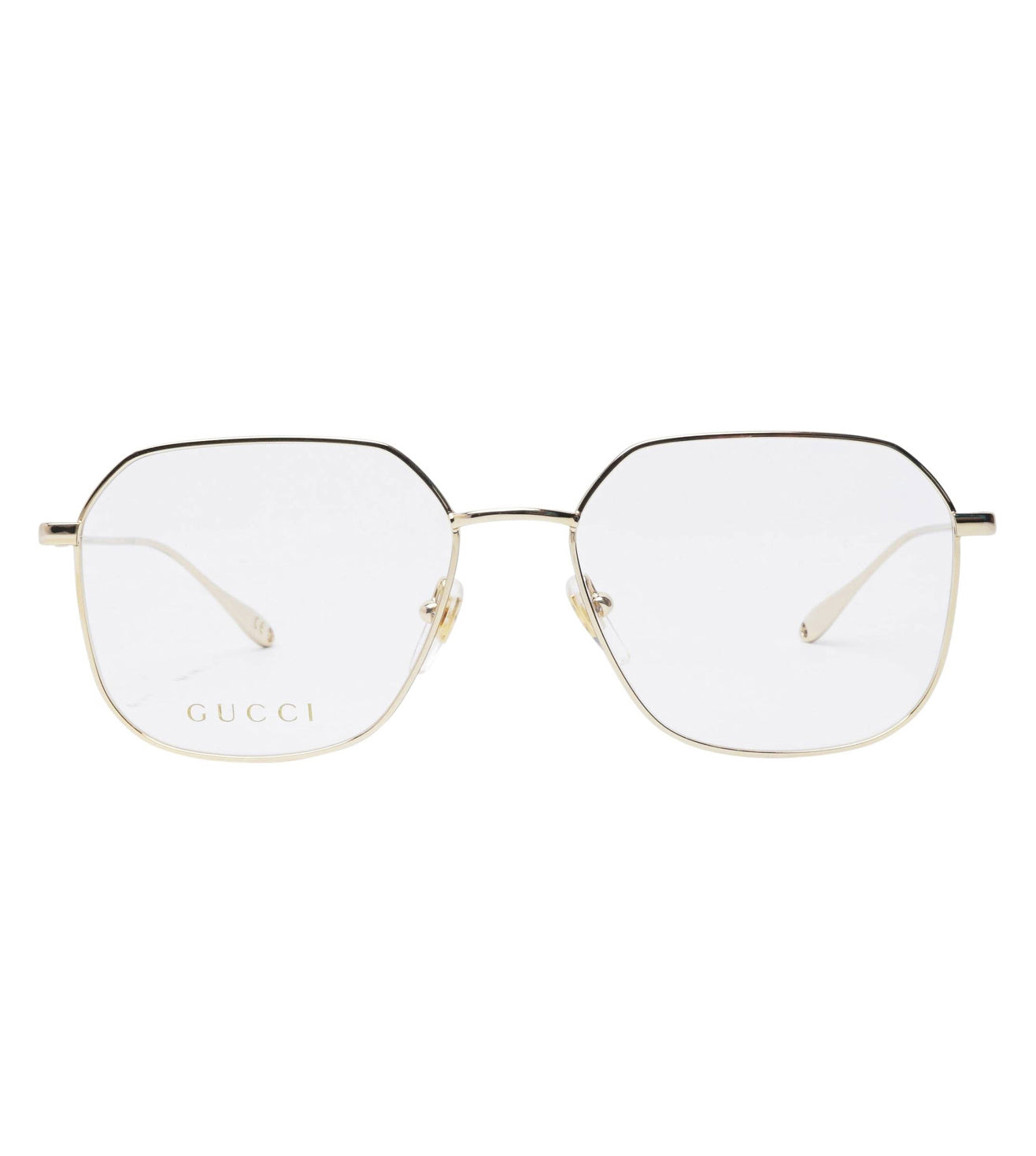 Gucci Women's Gold Hexagonal Optical Frame