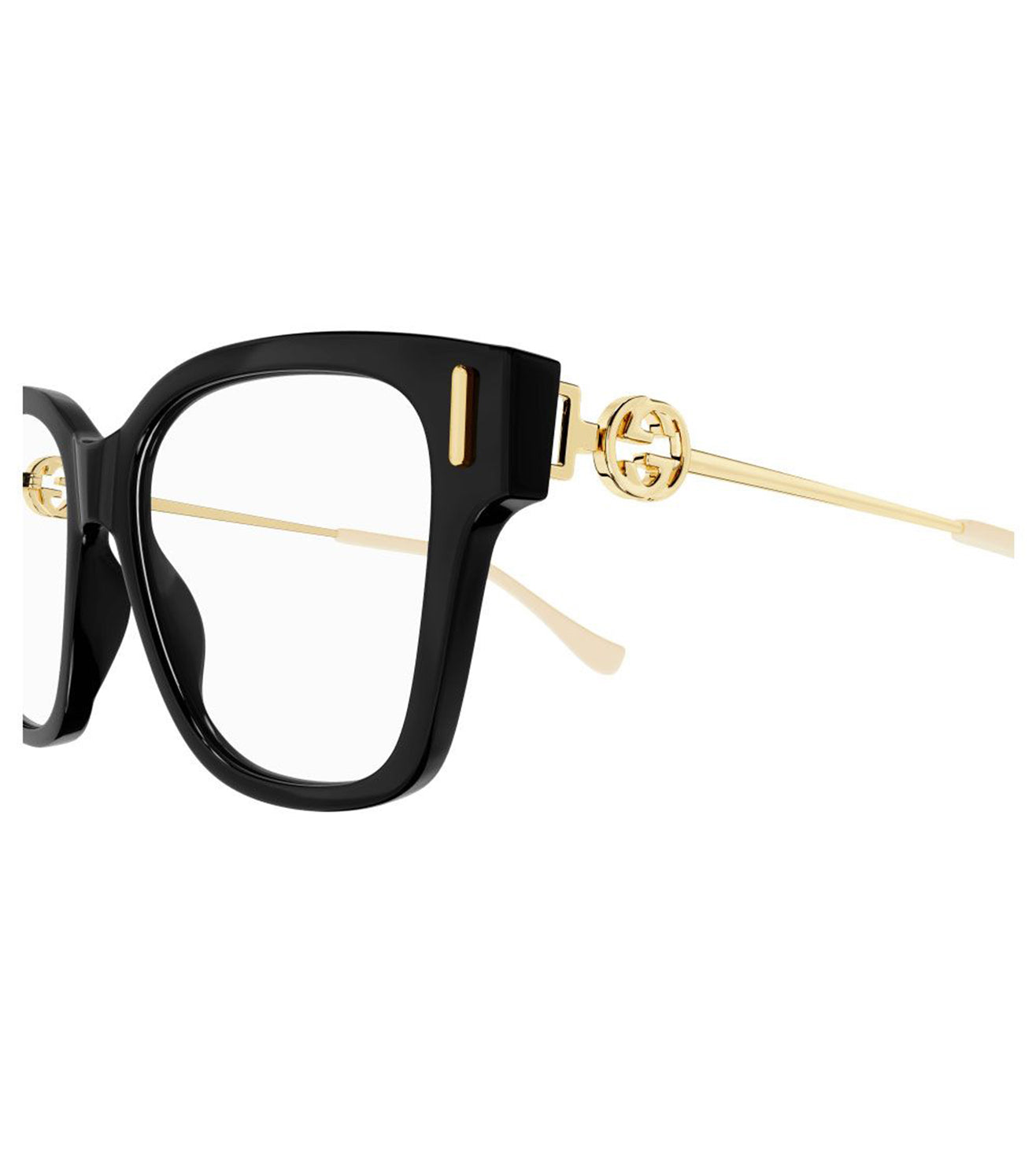 Gucci Women's Black & Gold Square Optical Frames