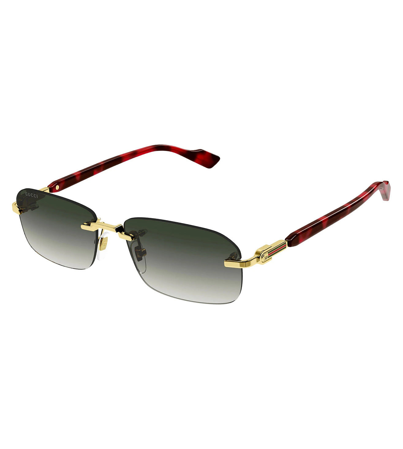 Gucci Men's Gold Rectangular Optical Frame