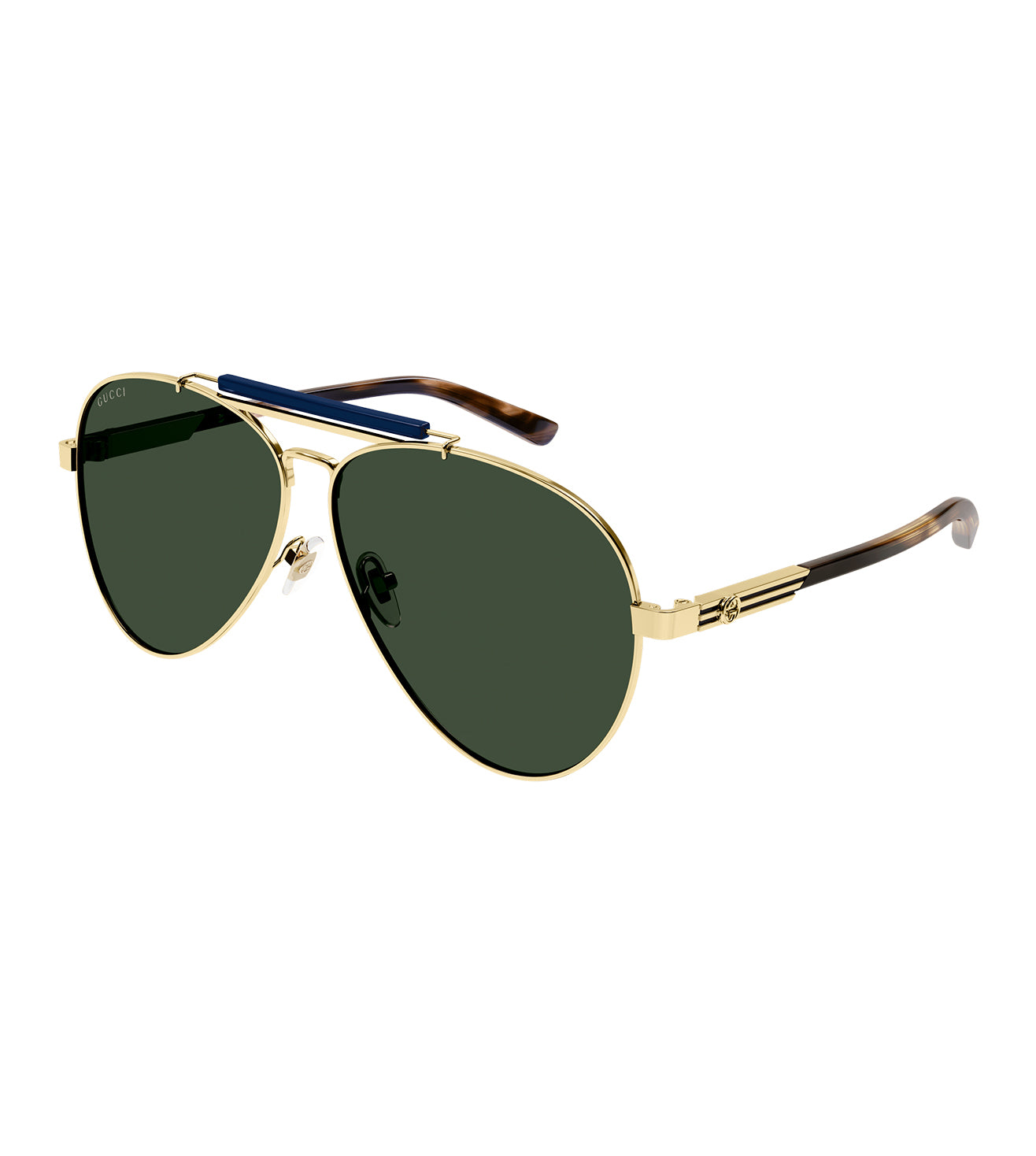 Gucci Men's Green Aviator Sunglasses