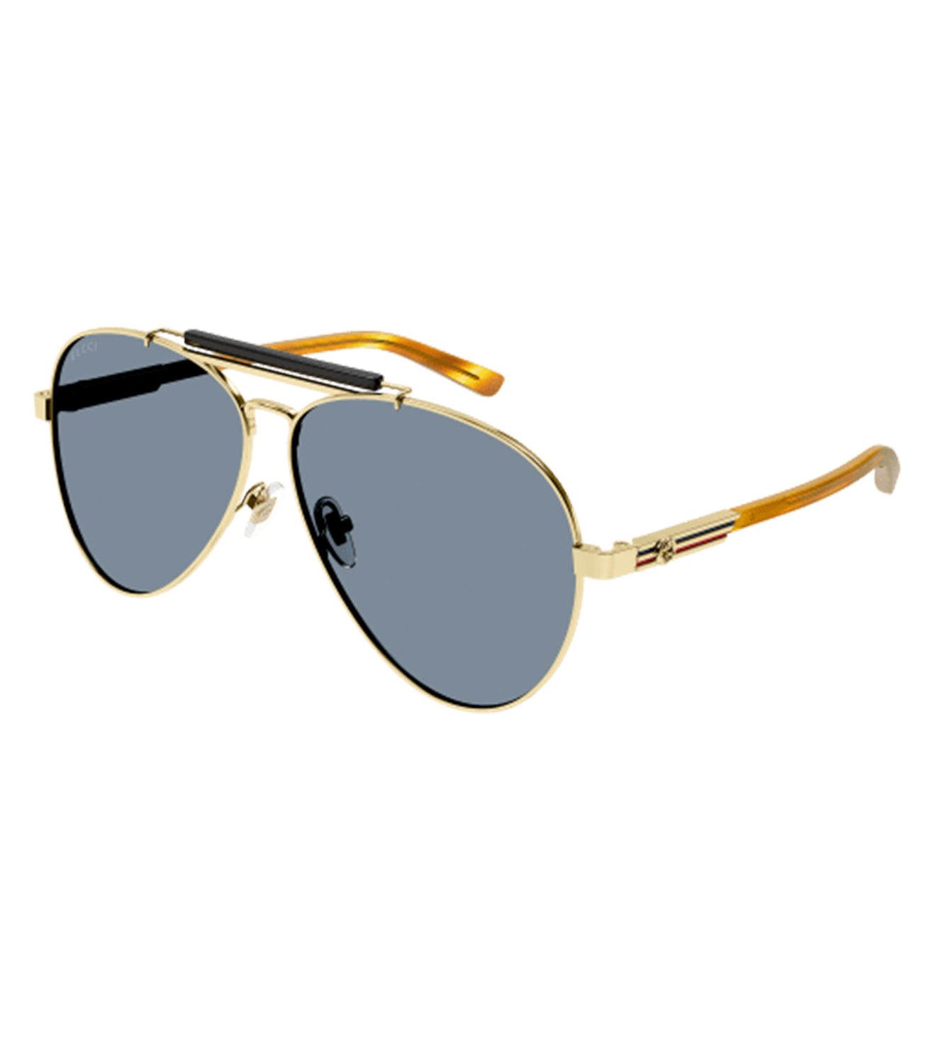 Gucci Men's Grey Aviator Sunglasses