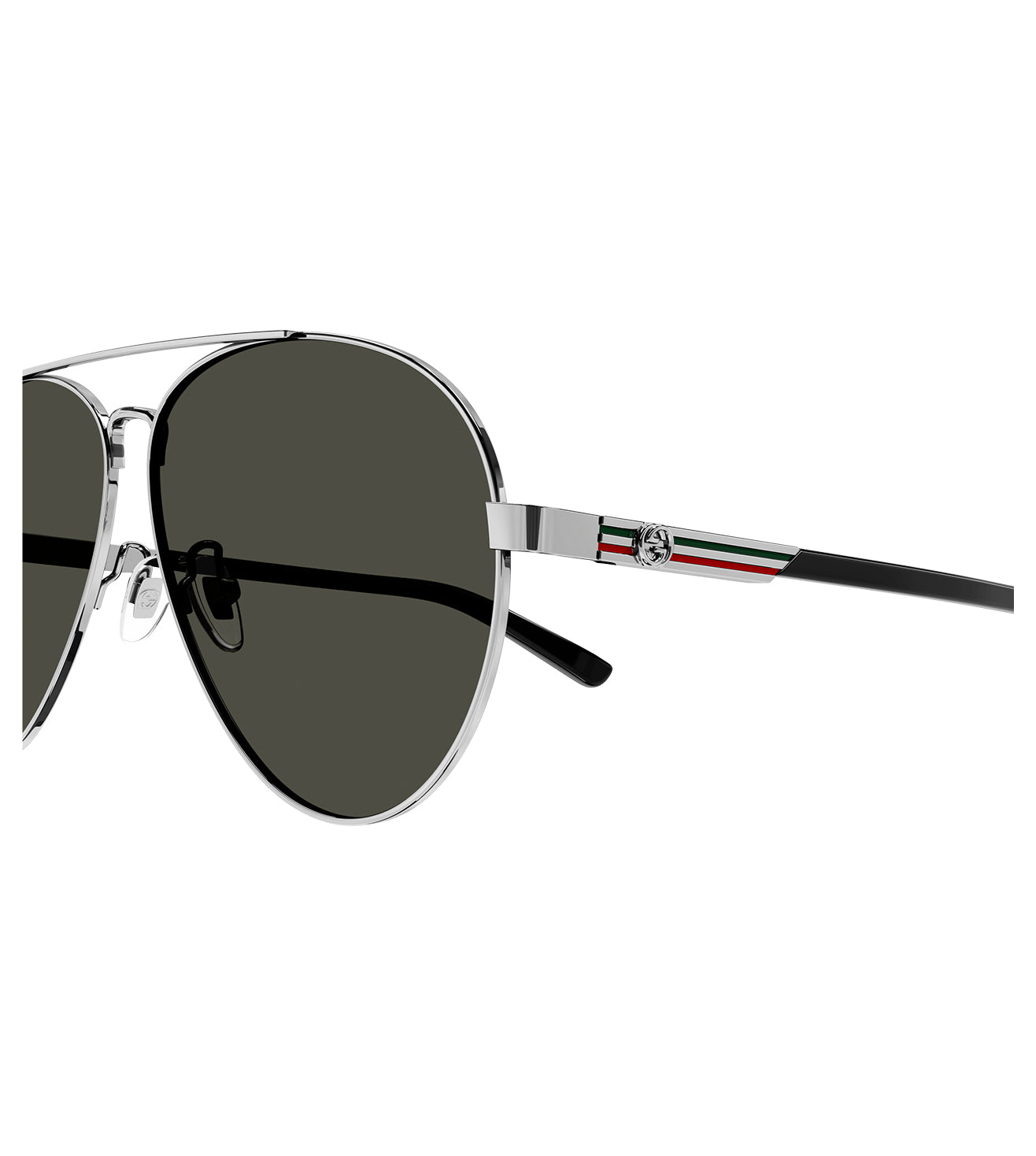 Gucci Men's Grey Aviator Sunglasses