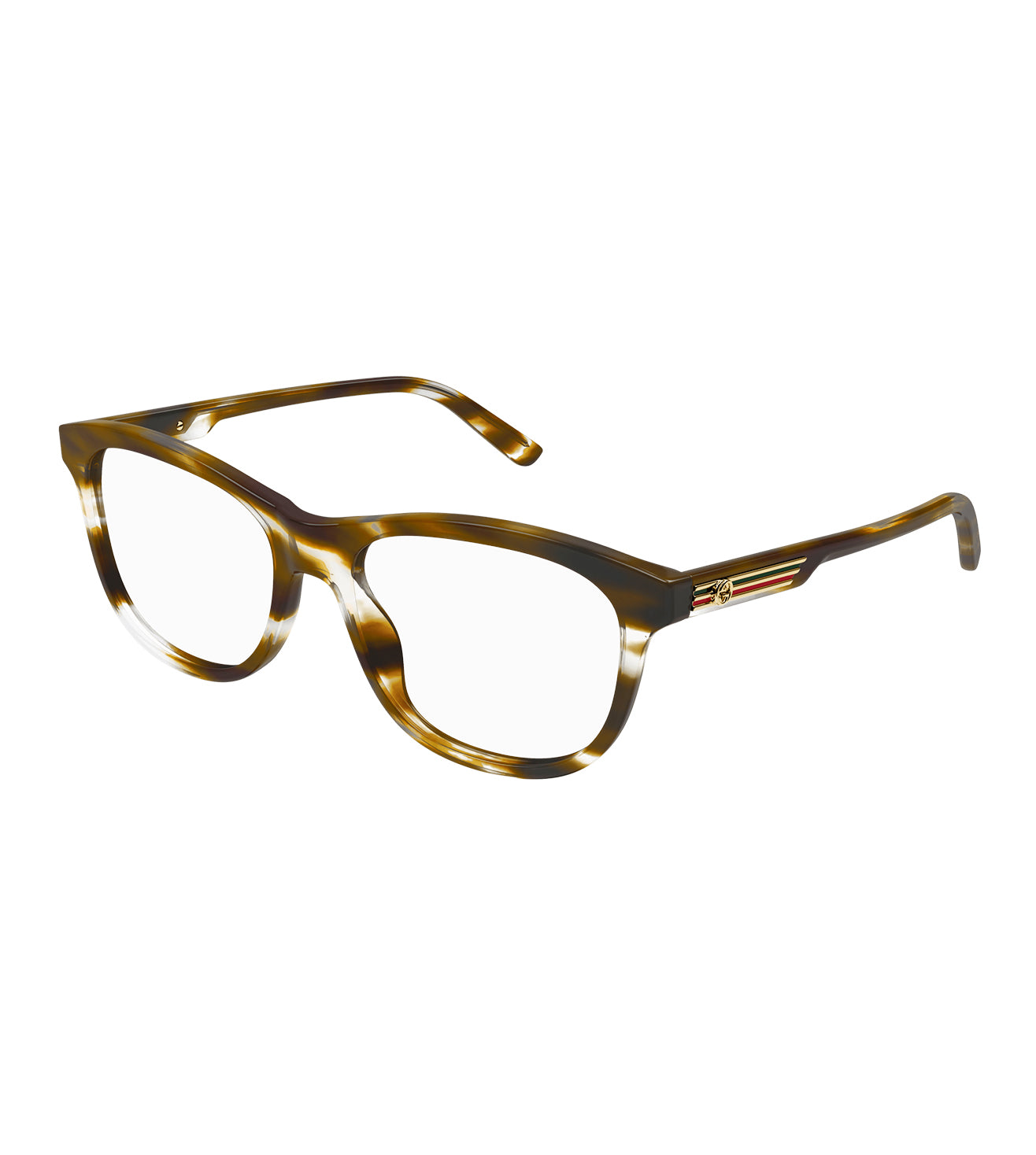 Gucci Men's Havana Wayfarer Optical Frame