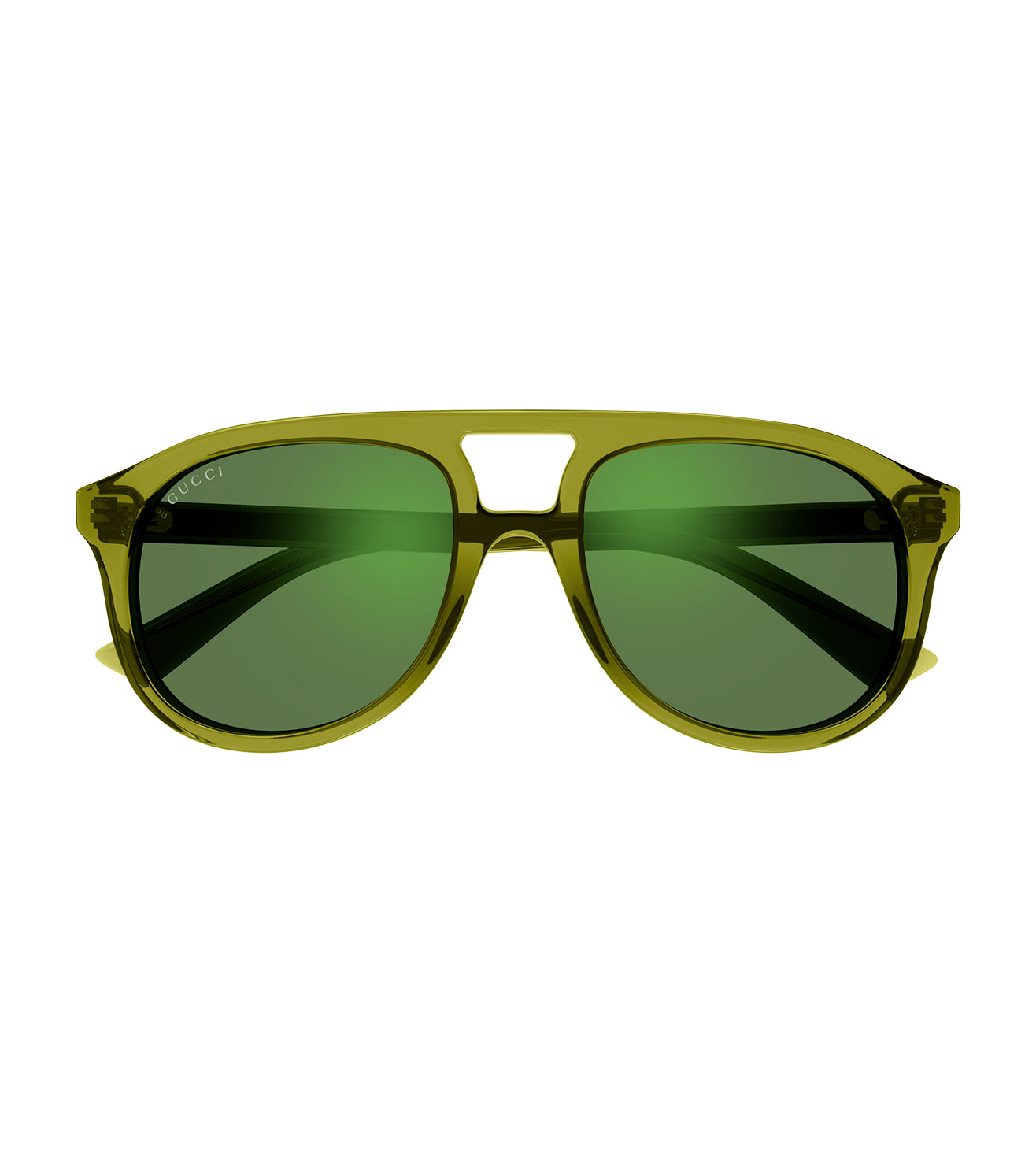 Gucci Men's Green Aviator Sunglasses