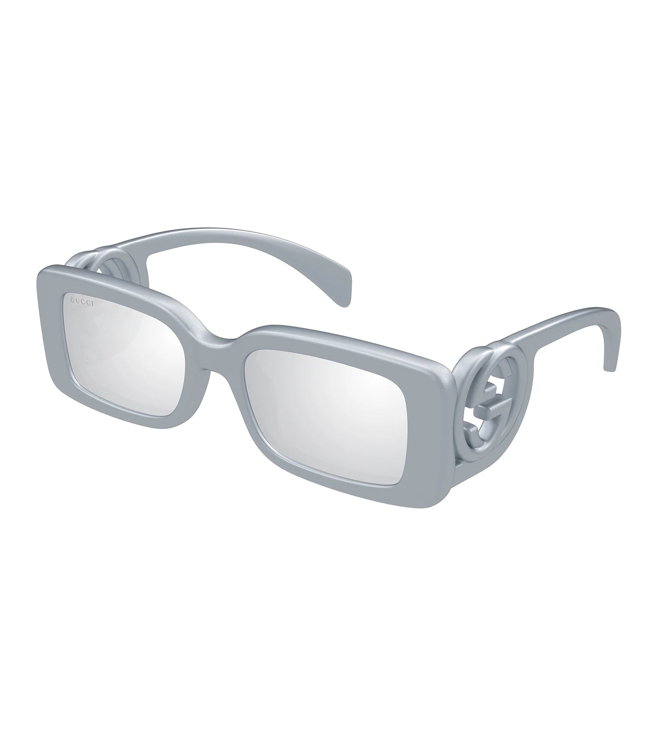 Gucci Women's Silver Rectangular Sunglasses
