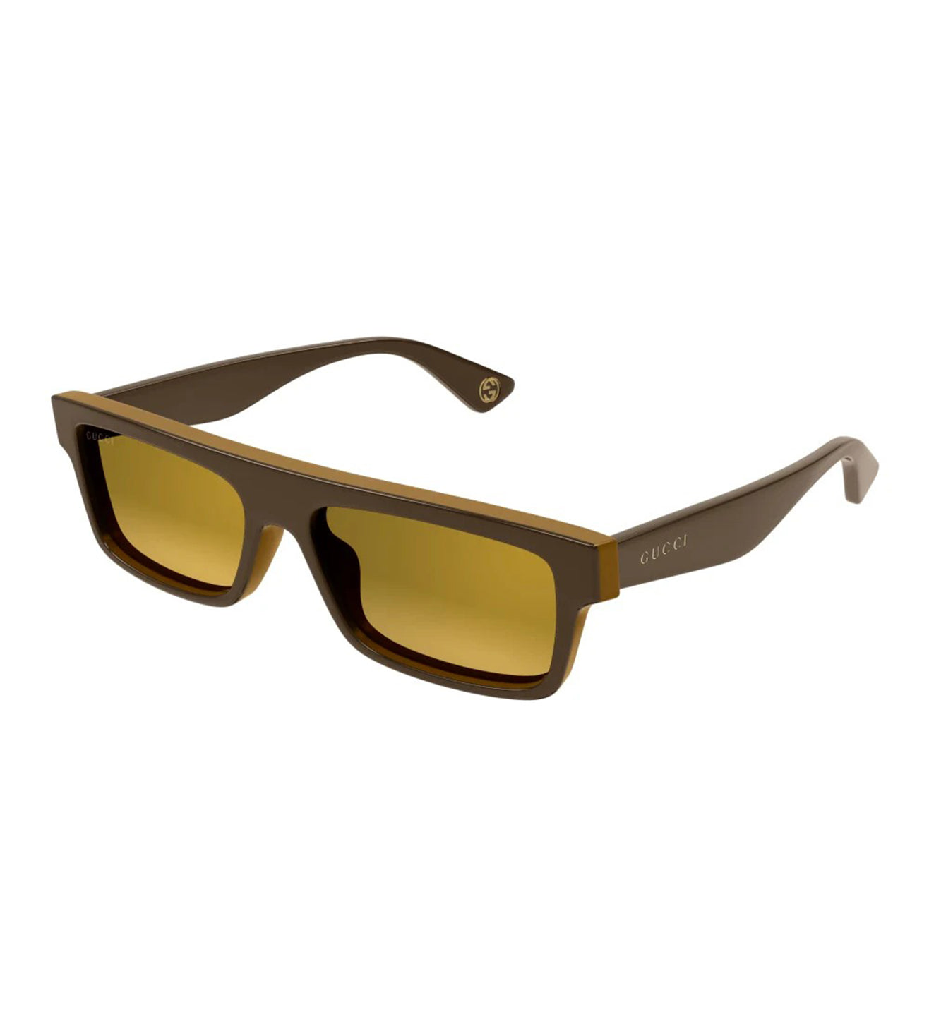 Gucci Men's Gold Rectangular Sunglasses