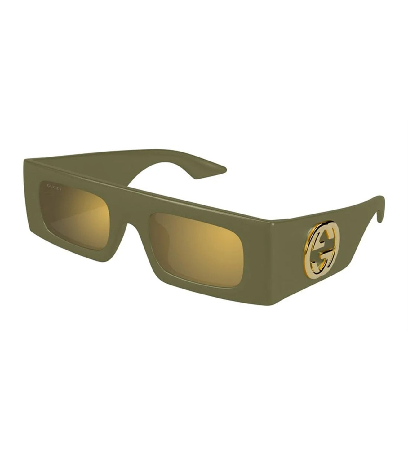 Gucci Women's Gold Rectangular Sunglasses
