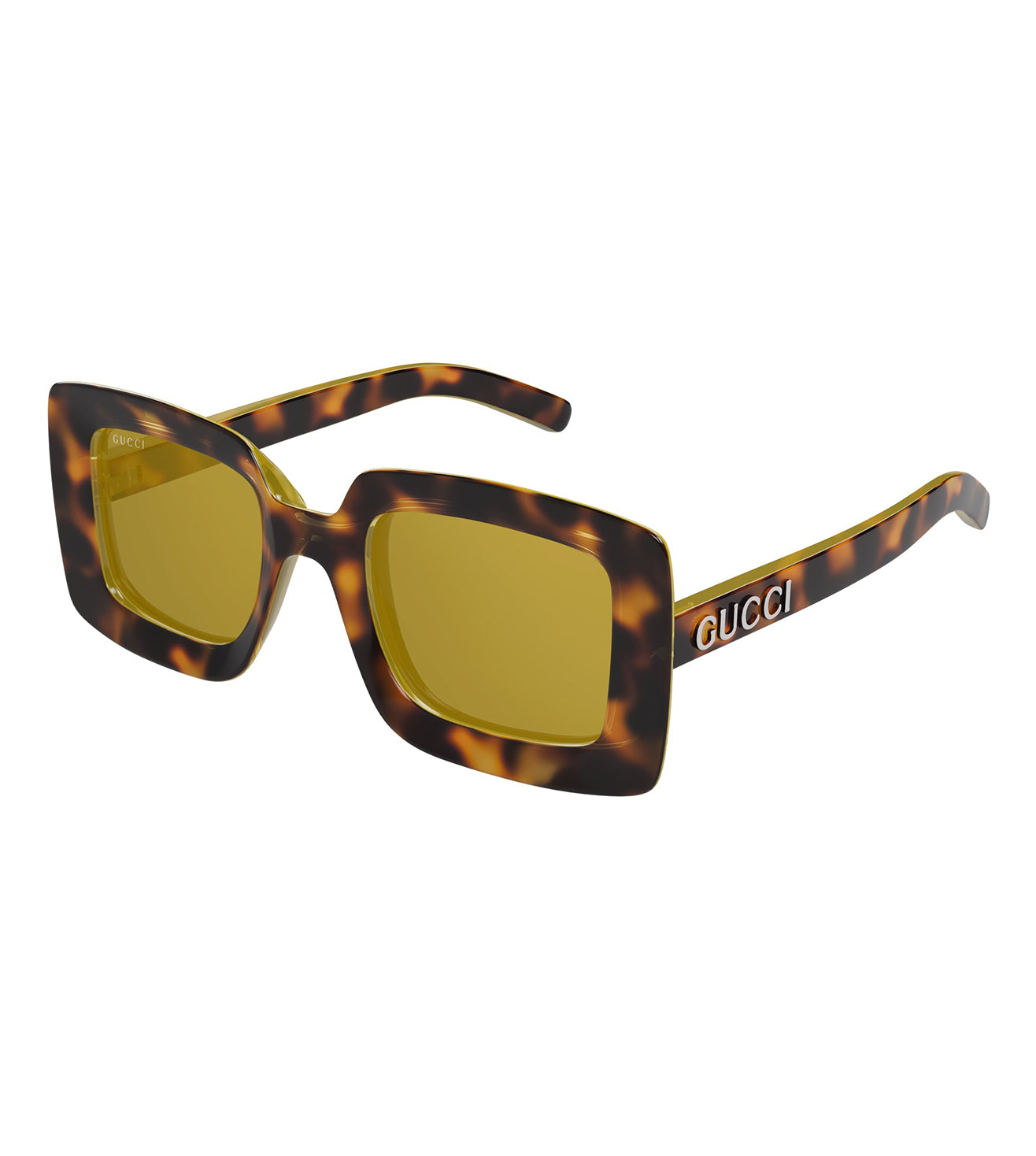 Gucci Women's Yellow Square Sunglasses