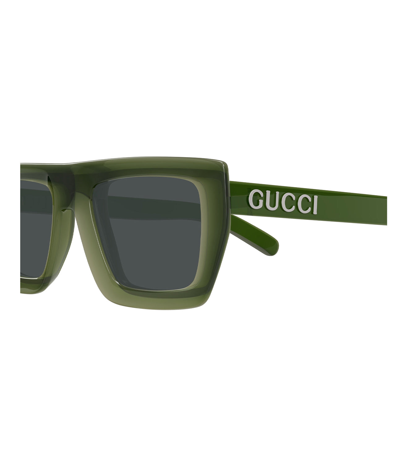 Gucci Unisex Grey Rectangular Sunglasses