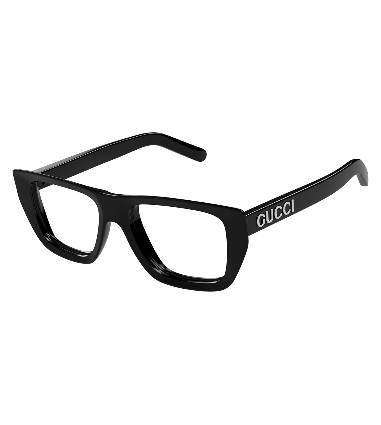 Gucci Women's Shiny Black Cat-Eye Optical Frame