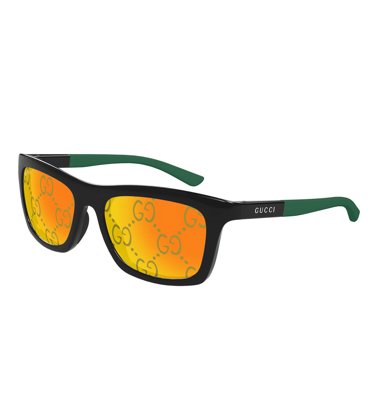 Gucci Men's Yellow Rectangular Sunglasses