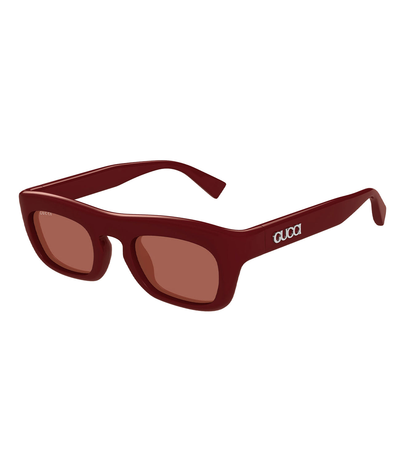 Gucci Unisex Warm Brown Rectangular Sunglasses