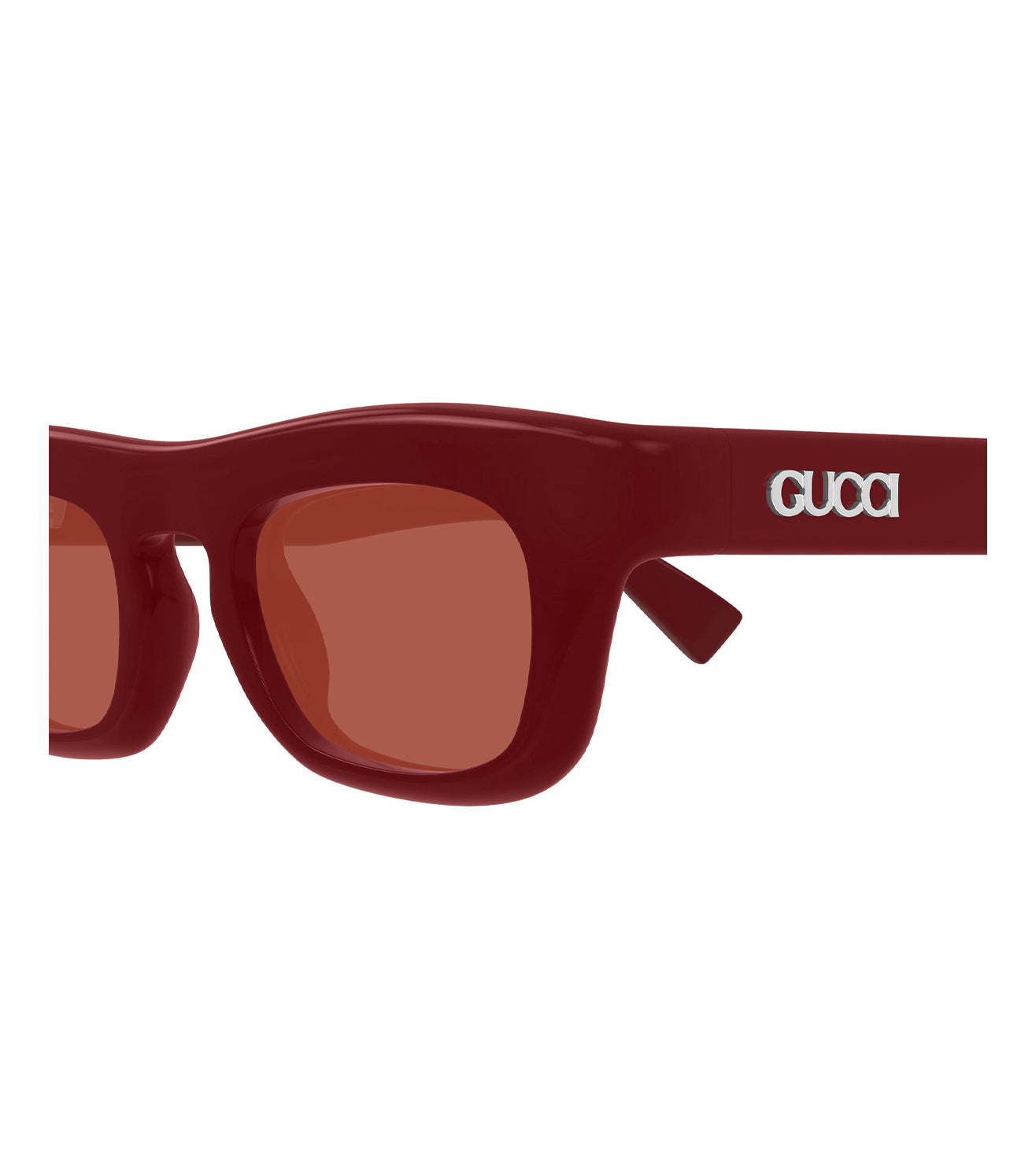 Gucci Unisex Warm Brown Rectangular Sunglasses