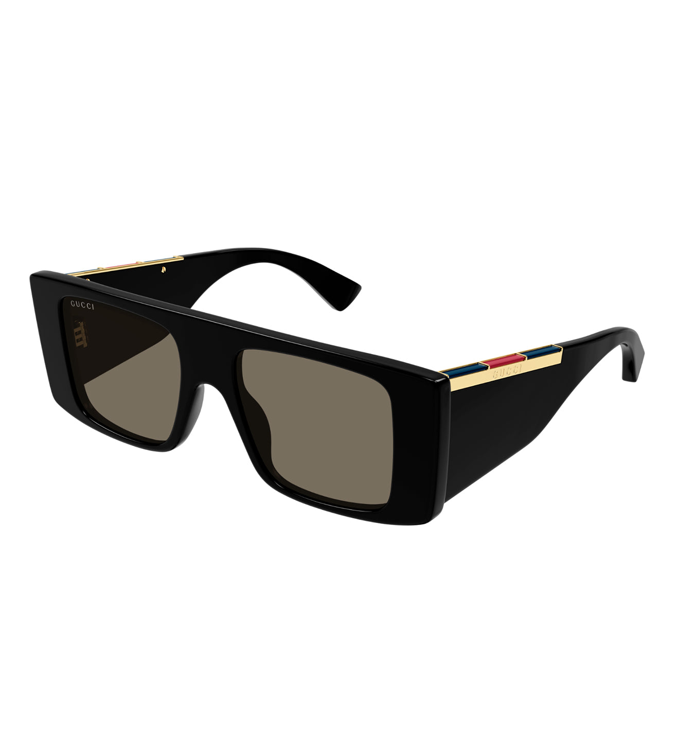 Gucci Men's Brown Rectangular Sunglasses