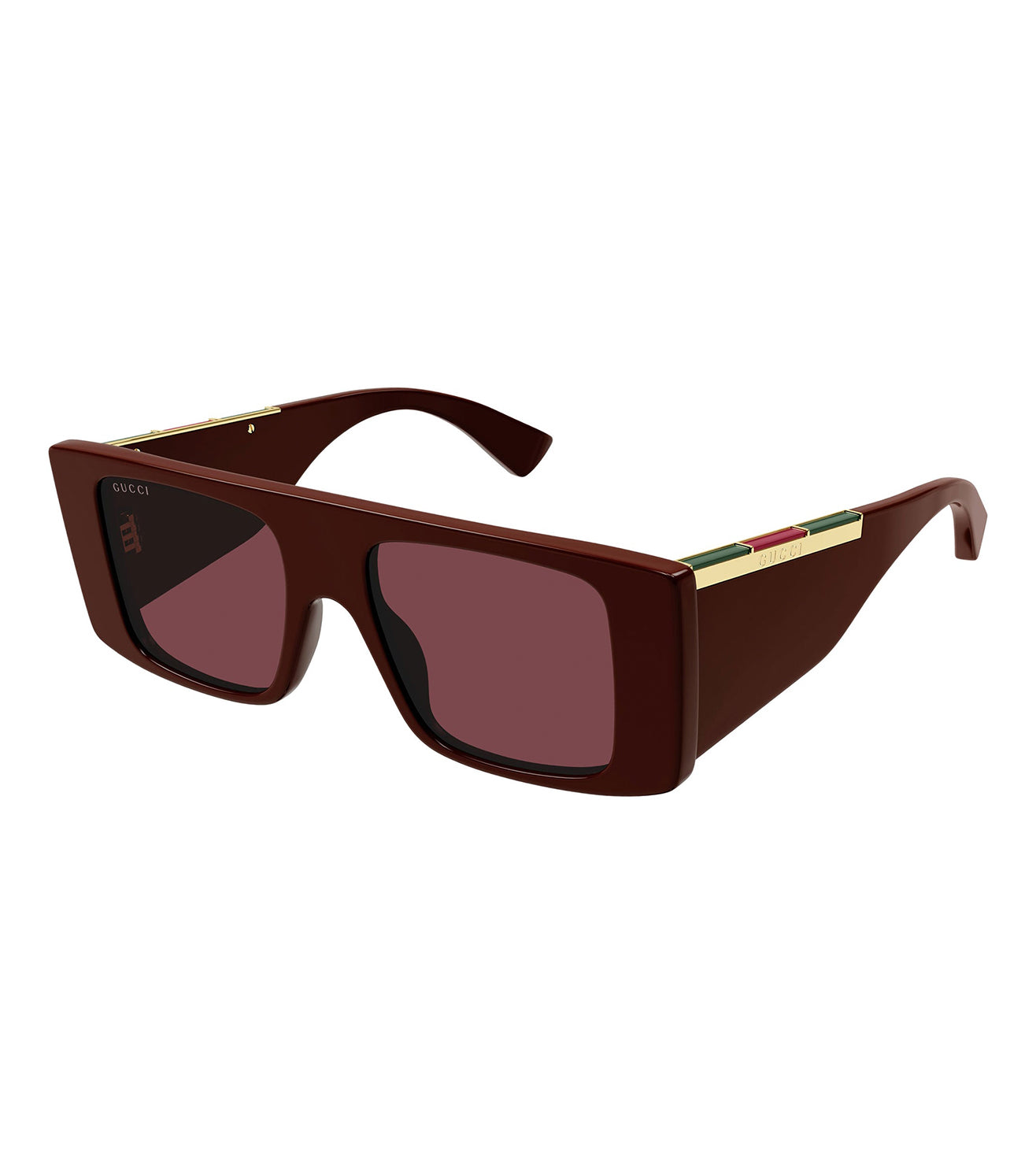 Gucci Men's Red Rectangular Sunglasses