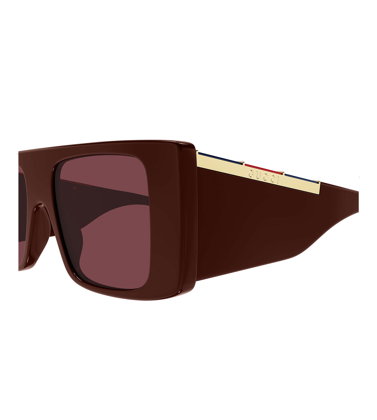 Gucci Men's Red Rectangular Sunglasses
